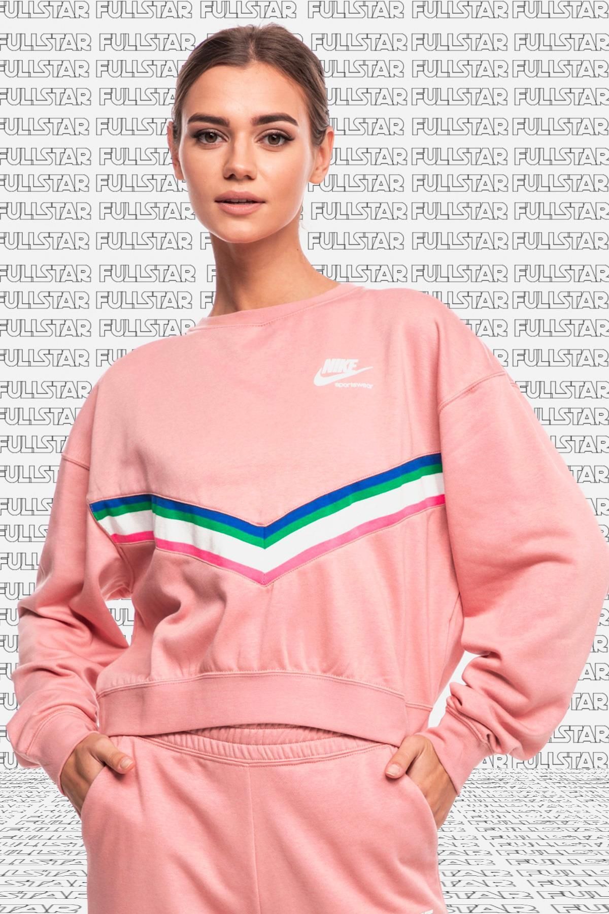 Nike Heritage Fleece Loose Fit Crew Sweatshirt Loose Fit Short