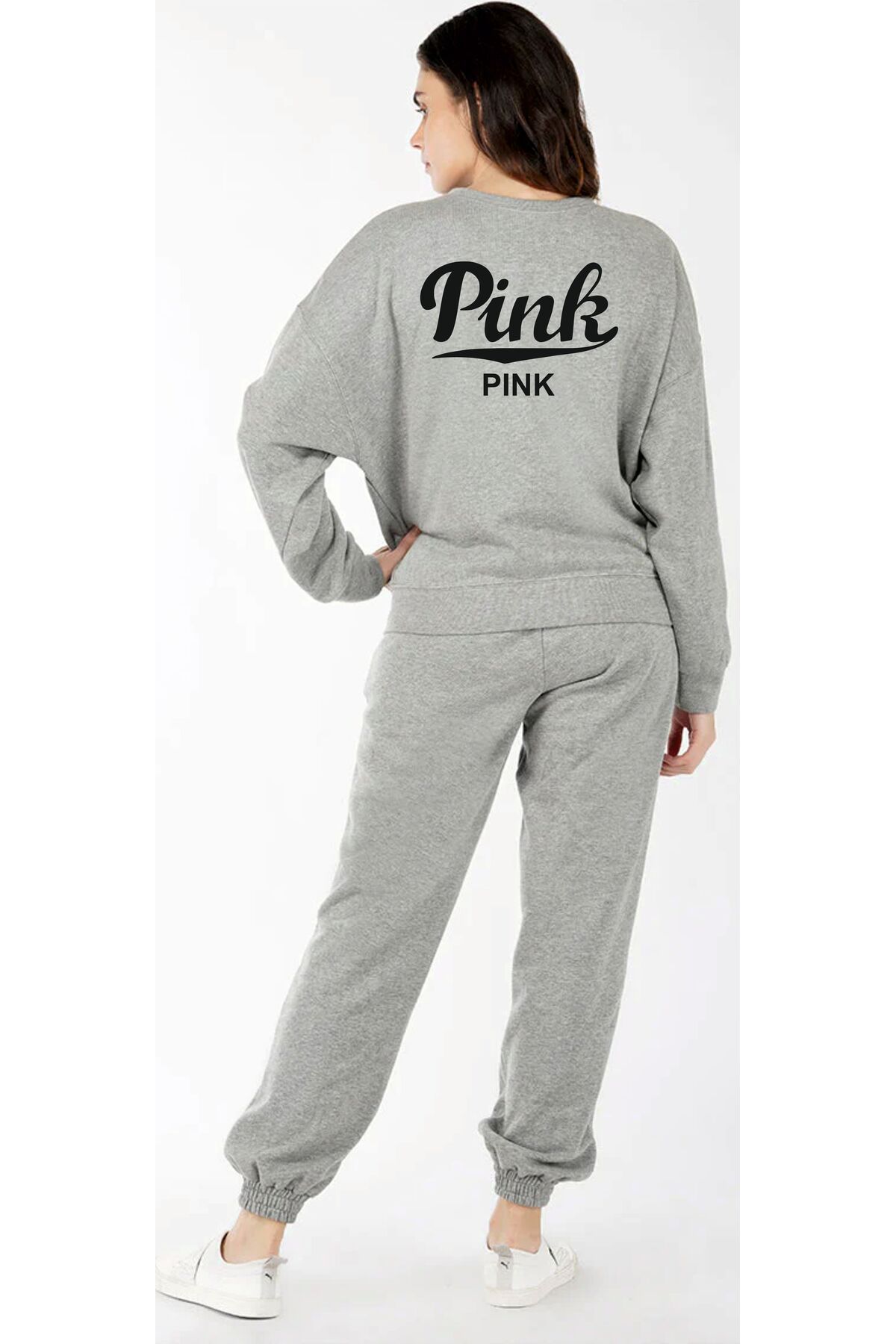 LADY FACE Sweatsuit set Gray Oversize Trendyol