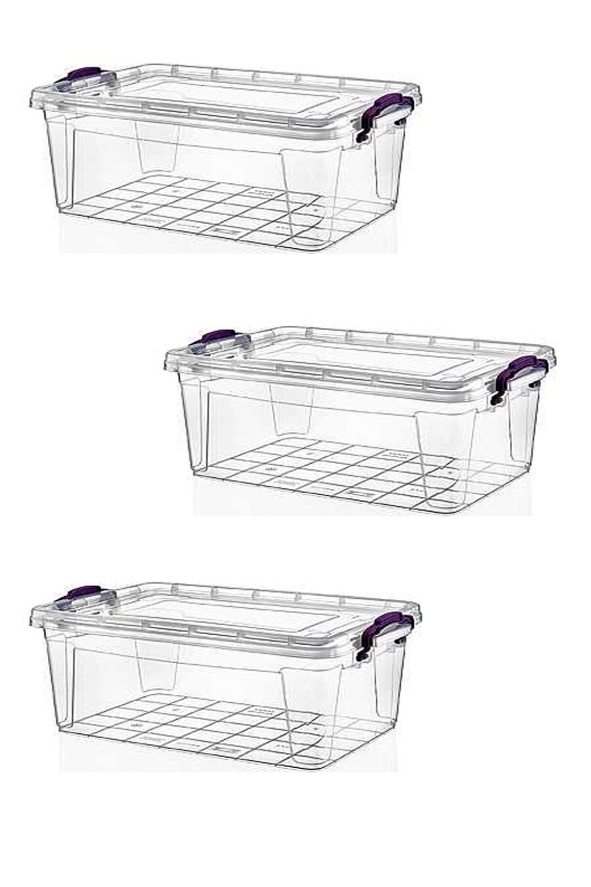 Polytime-3 Pieces 8.5 Liter Rectangular Multi Box Storage Box 1