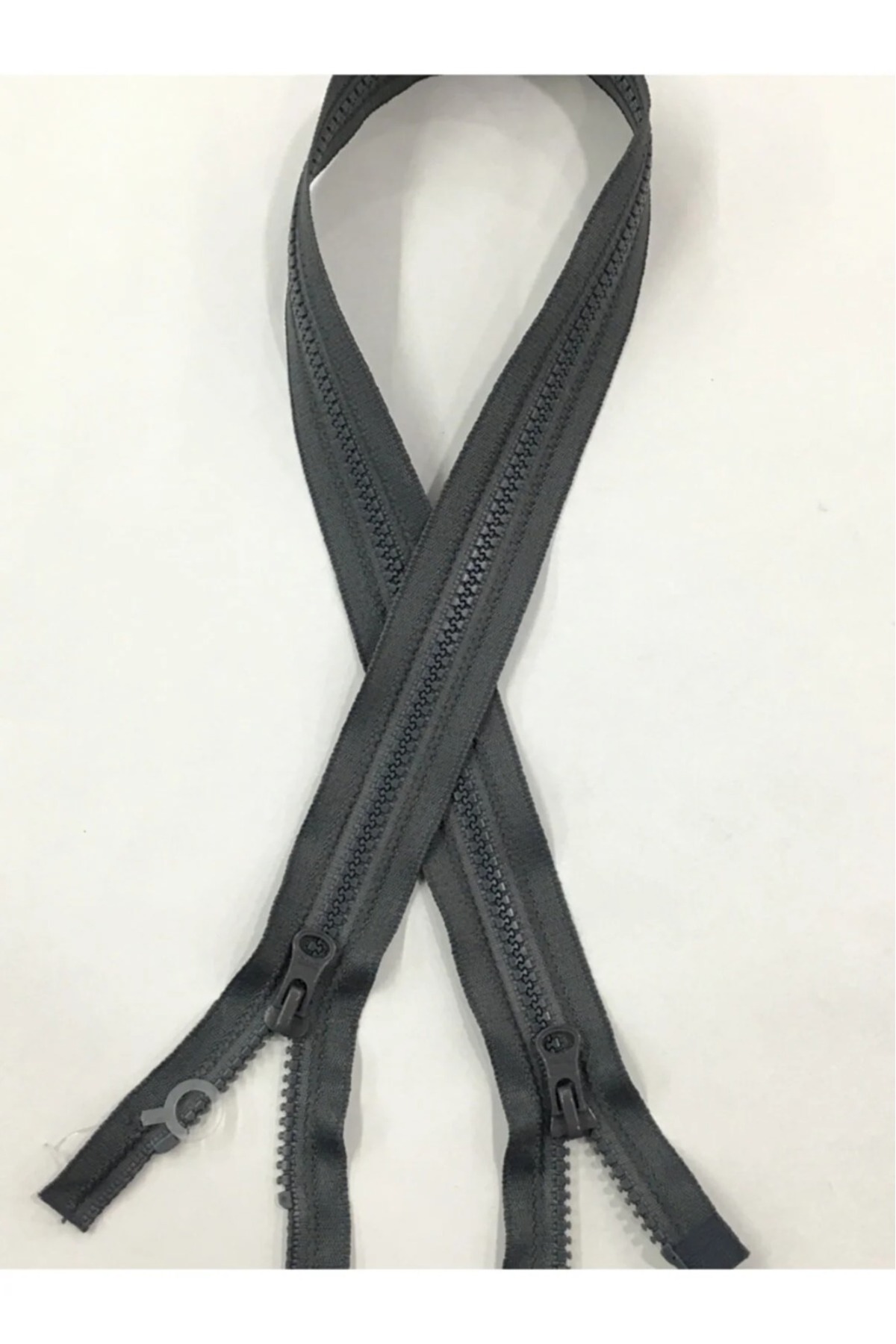 Coat Zipper Double Way 60 Cm Gray Bone Teeth 1123