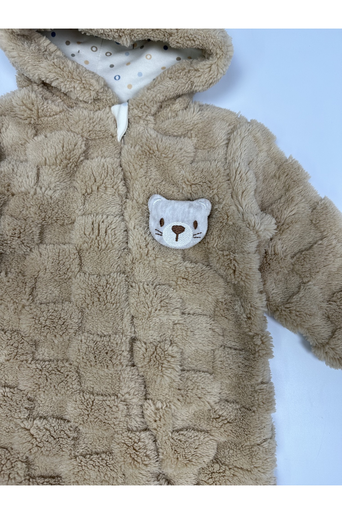 Sevnur Baby Erkek Bebek Kışlık Peluş Fermuarlı Tulum fotoğrafı 2 (önizleme)