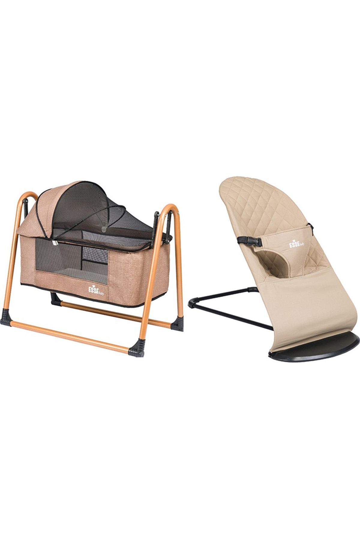 ESSE Baby super double New Generation Bouncer основная серия и Linen Luxury люлька-качалка основная серия