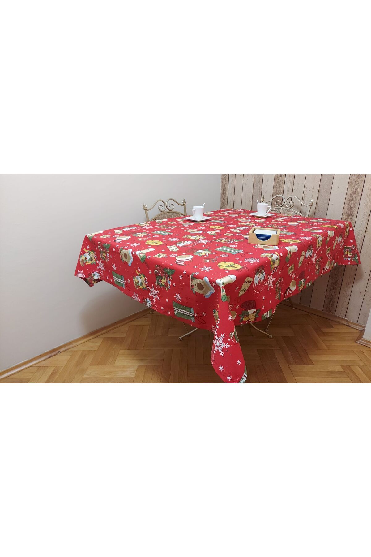 gonk-Rectangular, Christmas Patterned, Duck (Liquid Repellent, Stain Resistant) Fabric, Dining Table Cloth 7