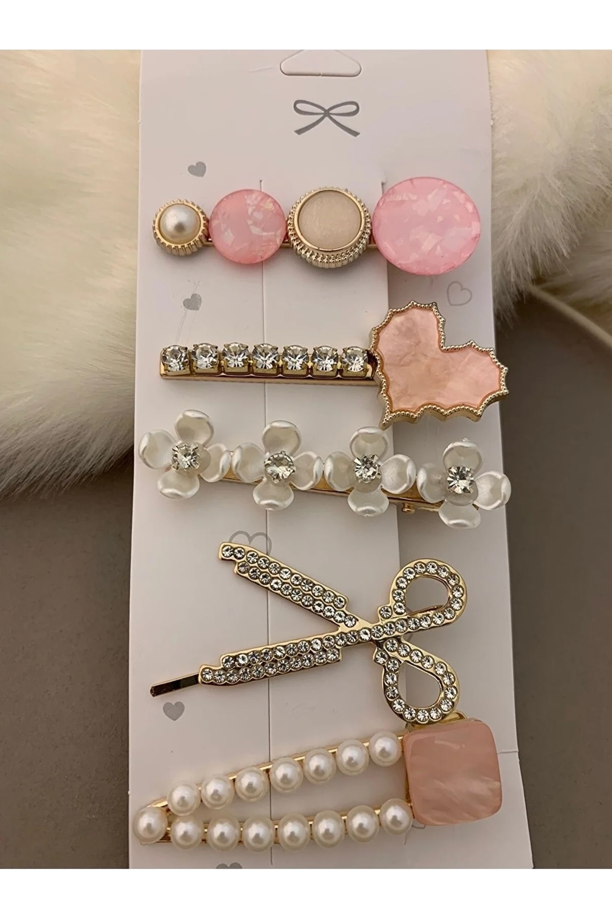 Yeni Trend Lüx Pembe 5 Li Toka Seti