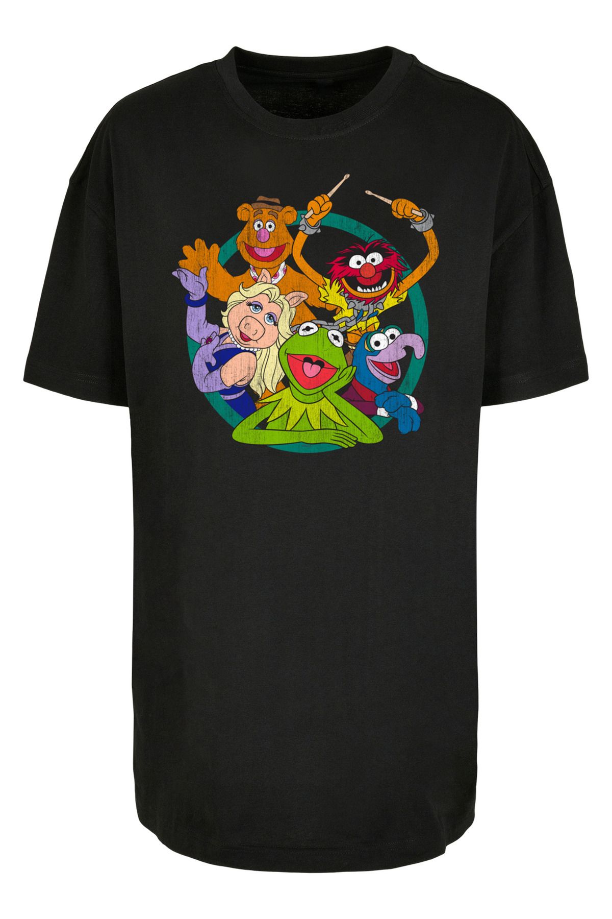 F4NT4STIC Damen - Boyfriend-T- Damen Shirt übergroßem Group The für Trendyol Circle Disney Muppets mit