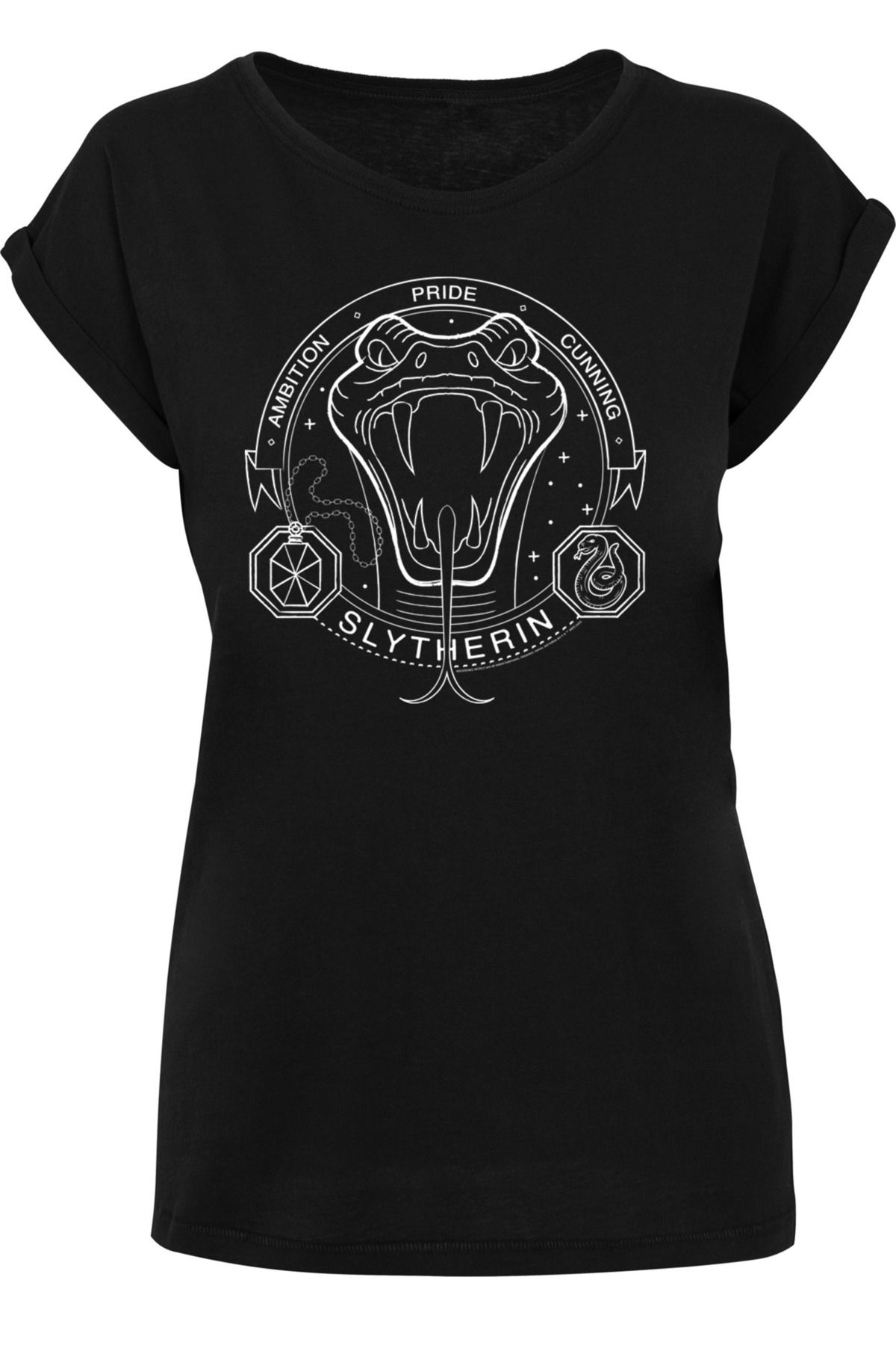 Damen-T-Shirt - Trendyol Potter Seal mit mit verlängerter Harry Schulter F4NT4STIC Damen Slytherin