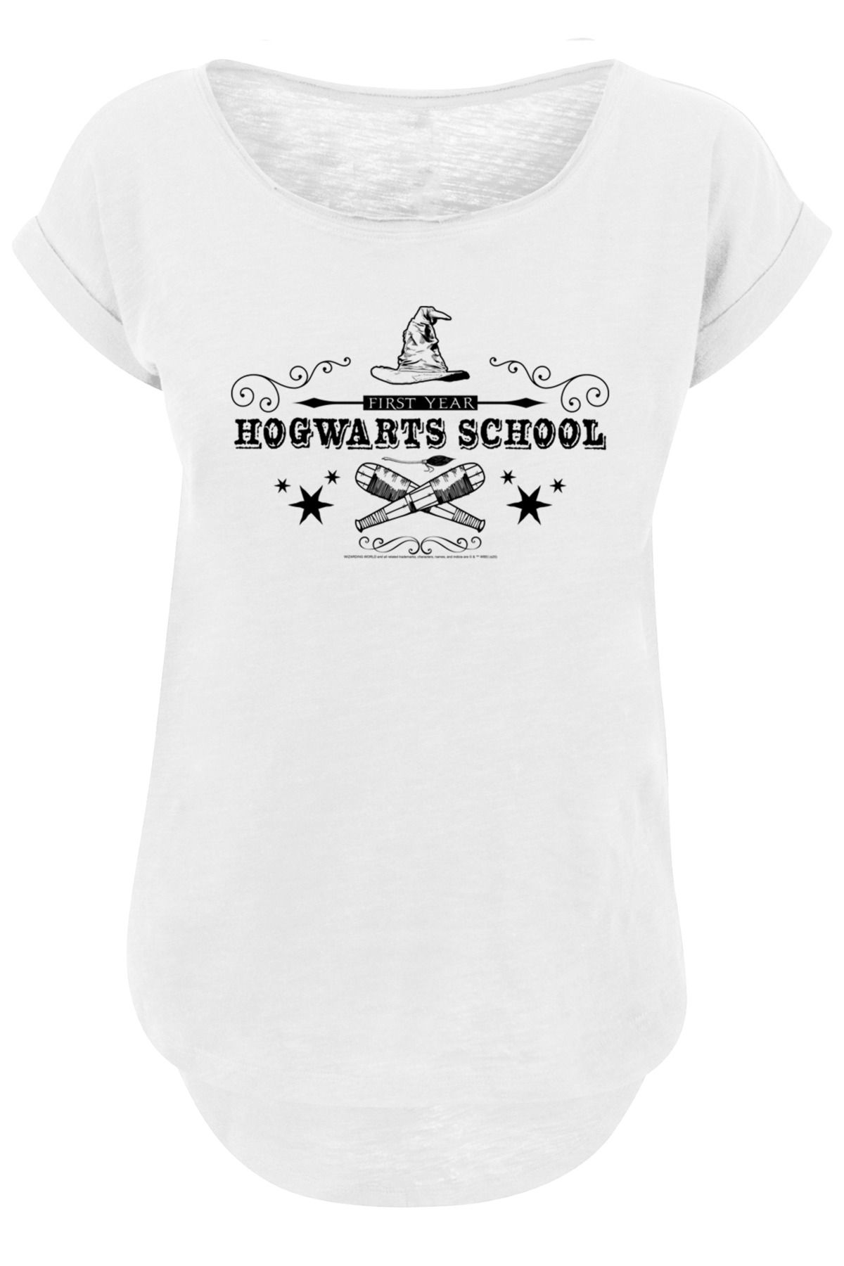 F4NT4STIC Harry Potter Hogwarts First mit Damen langem Trendyol Slub-T-Shirt für Damen - für Year