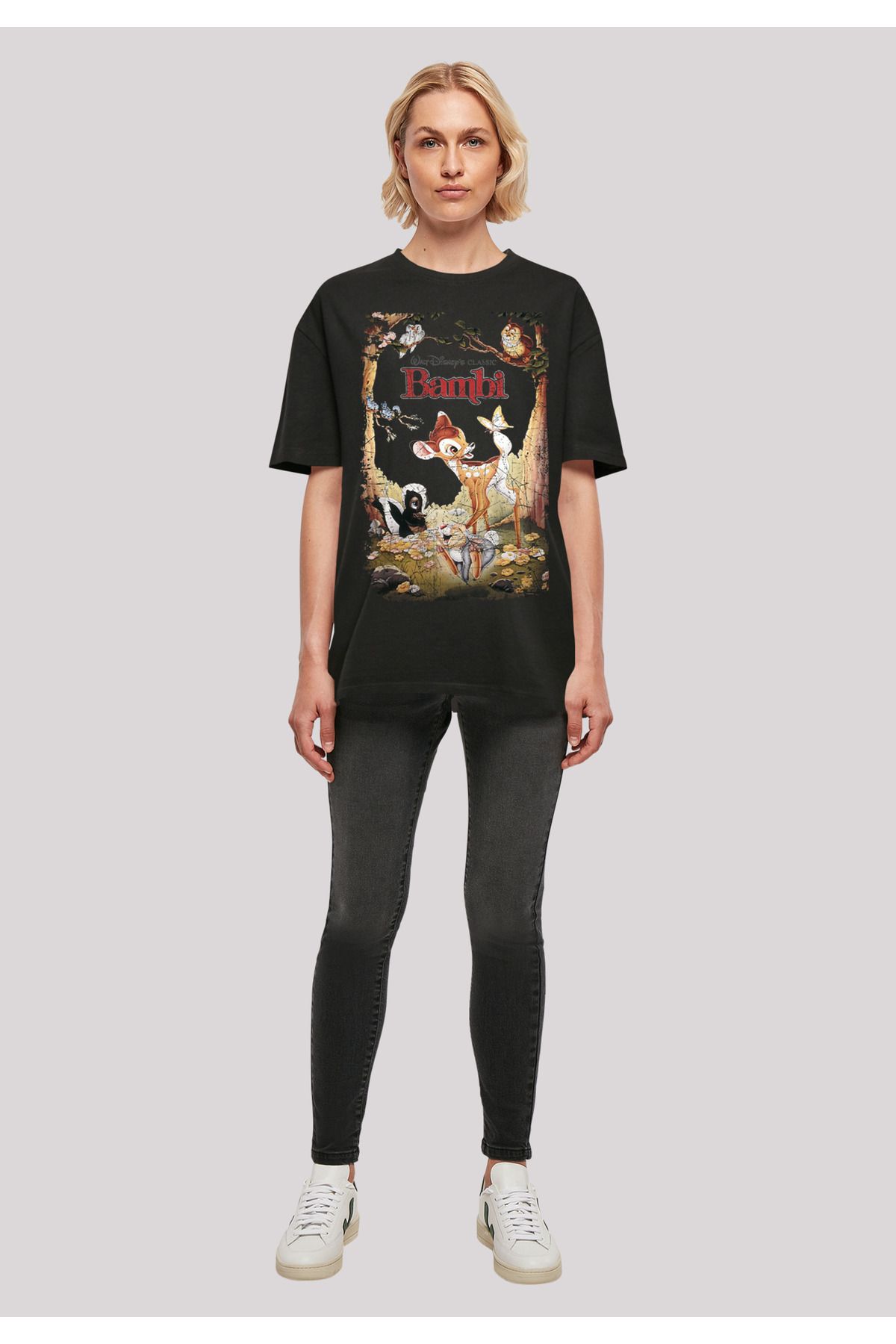 übergroßem Boyfriend-T-Shirt Trendyol für „Damen mit Damen Bambi“ Retro-Poster F4NT4STIC -