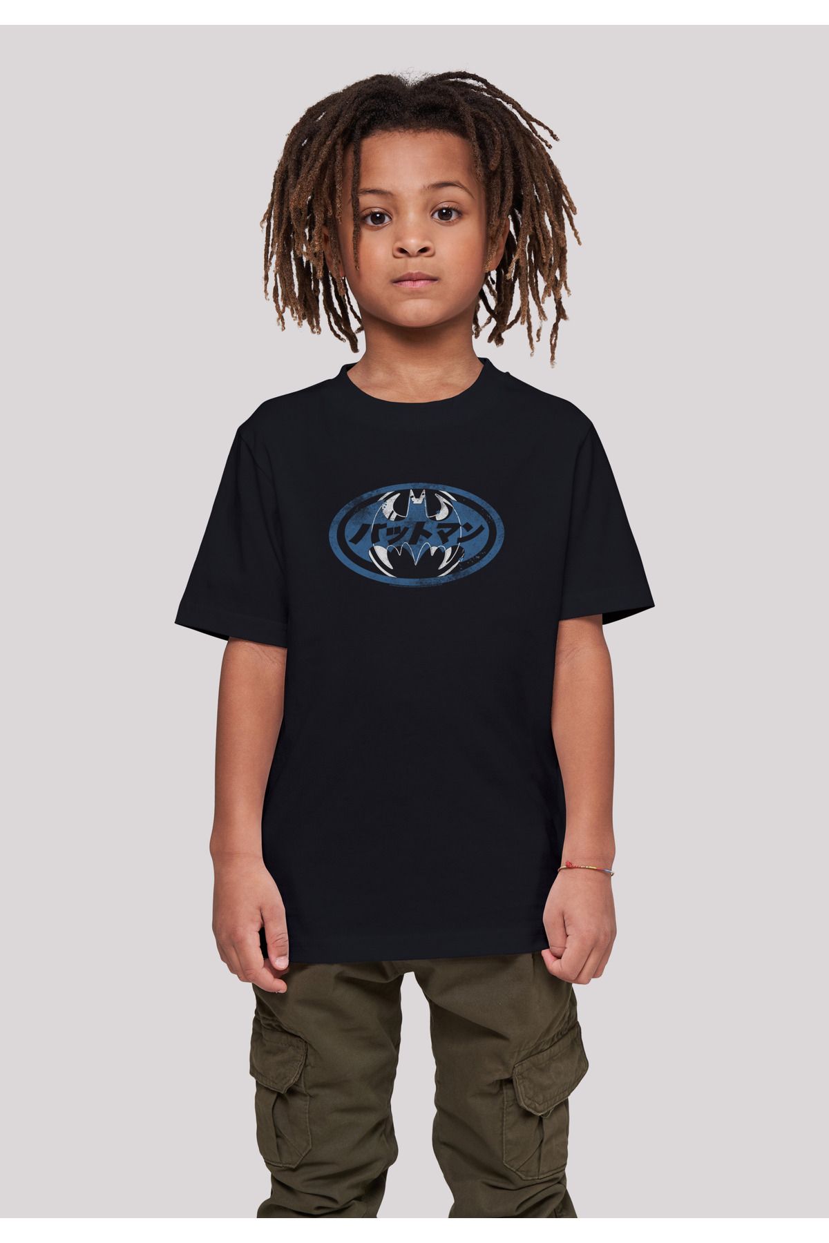 F4NT4STIC Kinder Logo Weiß-WHT Japanisches und DC Batman Batman Kinder-Basic-T-Shirt mit Comics Trendyol 