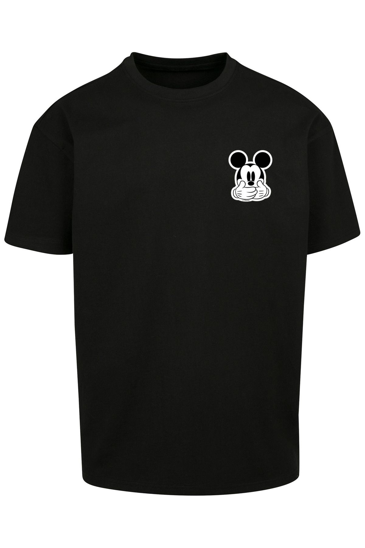 F4NT4STIC Herren Disney Mickey Mouse Don\'t Speak Pocket Print -BLK mit  schwerem Oversize-T-Shirt - Trendyol