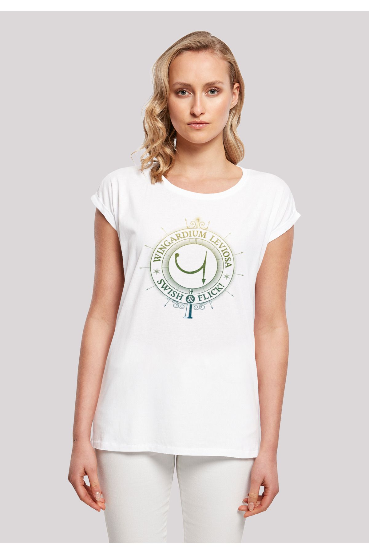 F4NT4STIC Damen Harry Potter Wingardium Leviosa Spells Charms mit Damen-T- Shirt mit verlängerter Schulter - Trendyol | T-Shirts