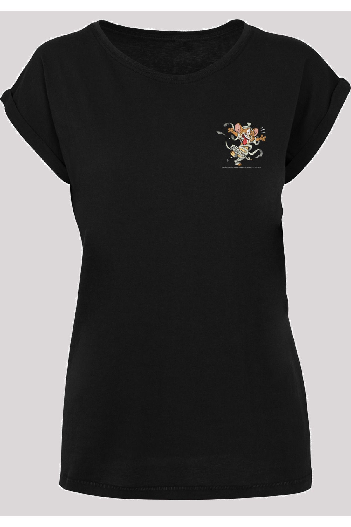 mit - verlängerter And Faux Mummy Jerry Tom mit Damen Trendyol Damen-T-Shirt Jerry F4NT4STIC Schulter Pocket