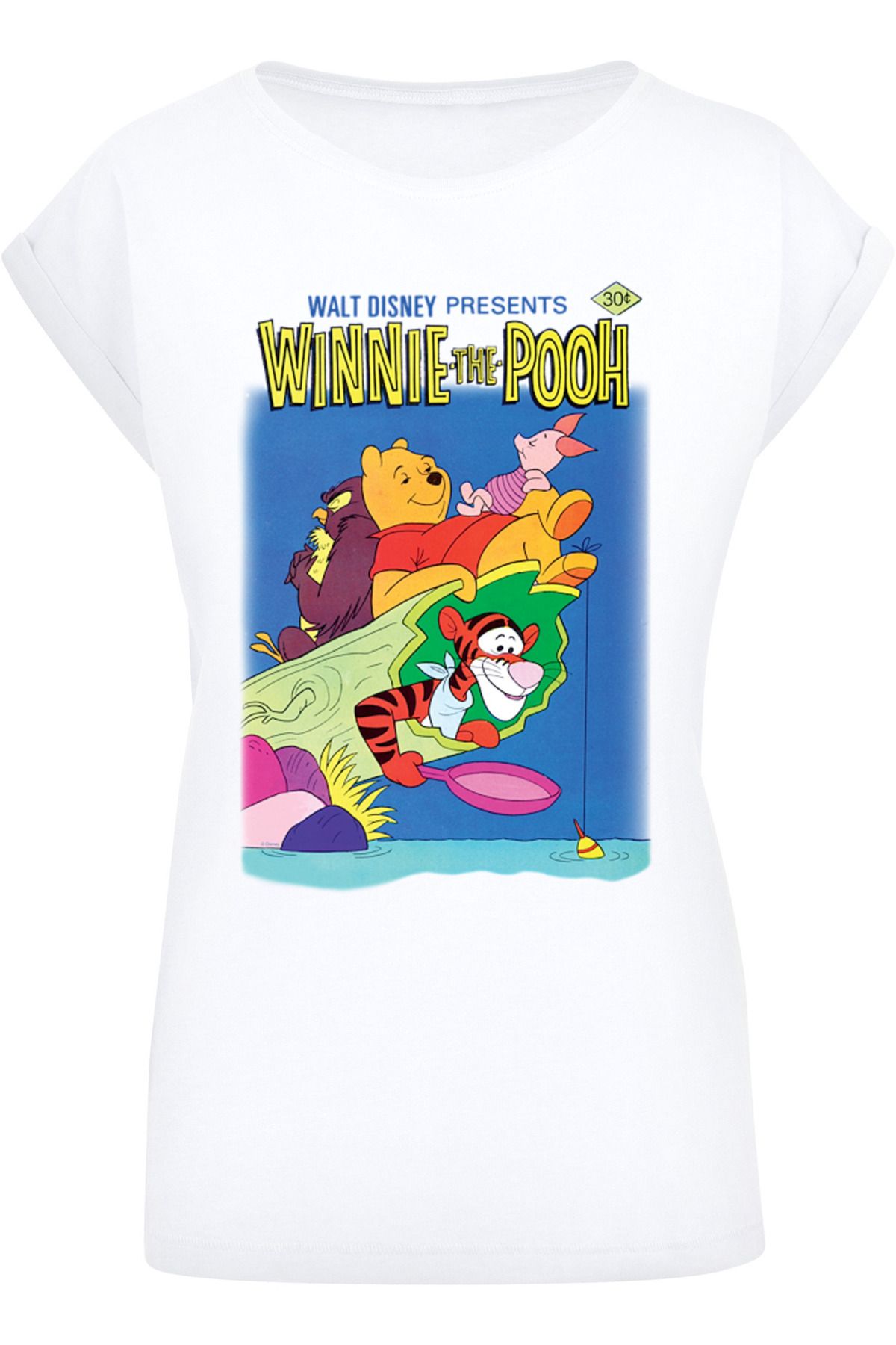F4NT4STIC Winnie Puuh-Poster für Damen und DISNEY-Halsaufdruck mit Damen-T- Shirt mit verlängerter Schulterpartie - Trendyol