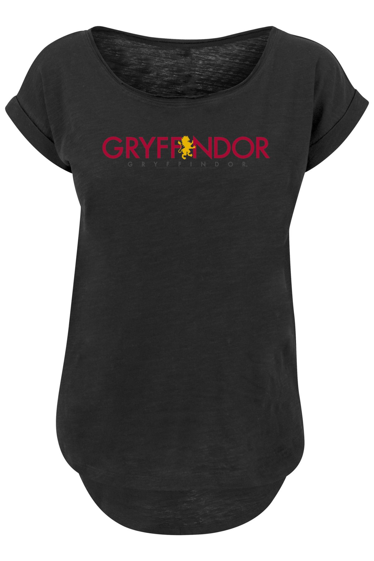 Slub-T-Shirt mit für Potter Harry Trendyol Gryffindor-Text F4NT4STIC Damen - für Damen langem