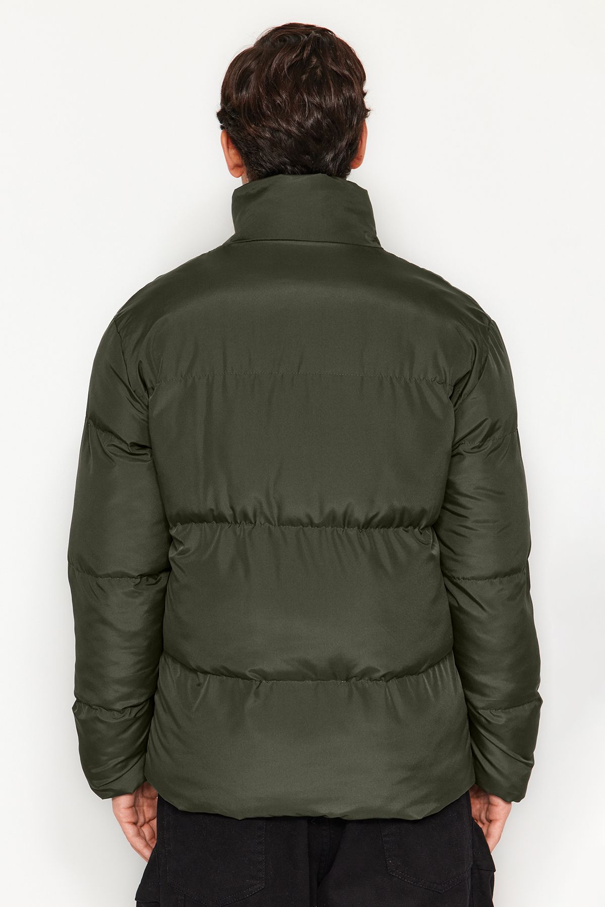 Dark green deals puffer jacket mens