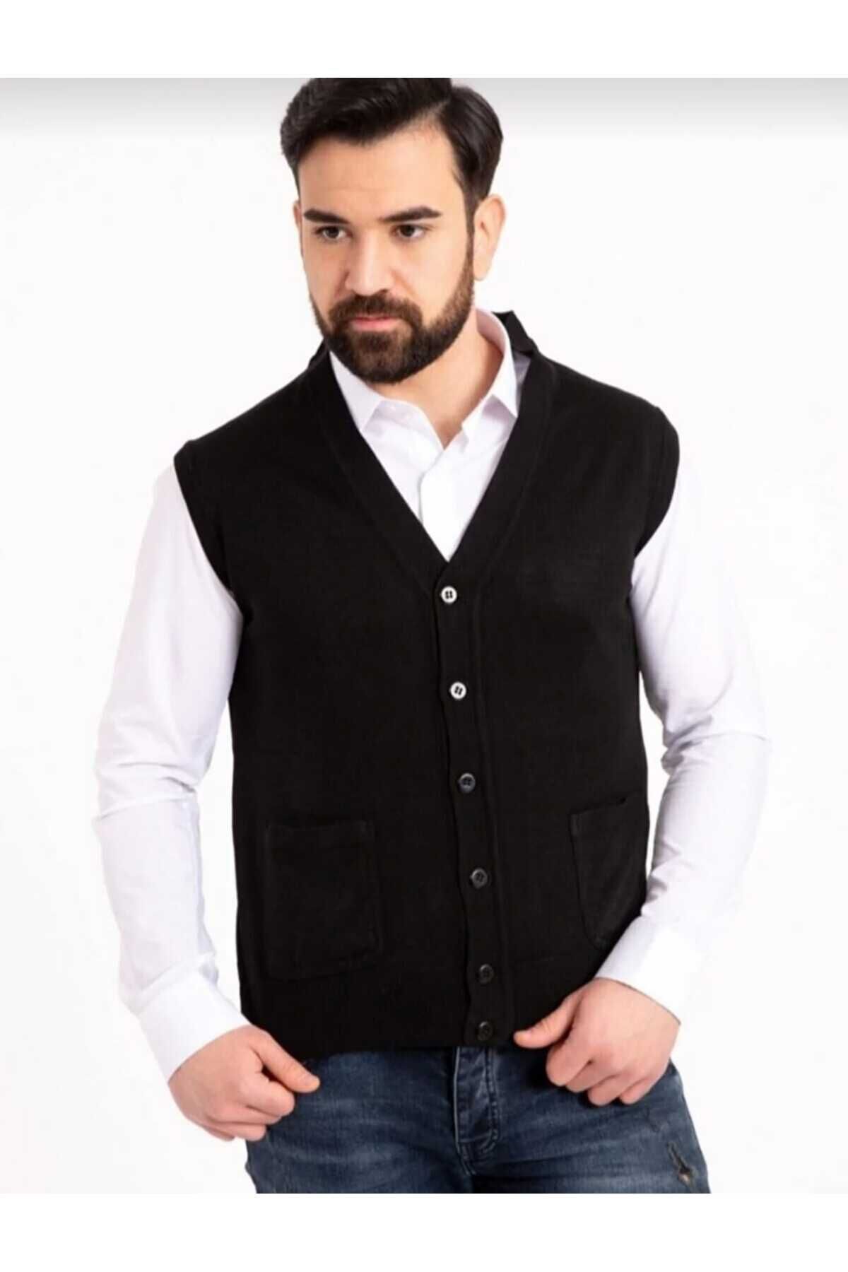 MaviMoure Tricotaj De Lână Subțire Pentru Bărbați De Vârstă Medie Și Mai Sus. Vestă Tricotată Pentru Tată Masculin - 4XL