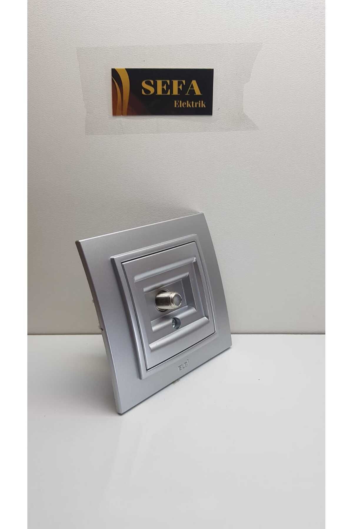ELBİ-Silverline Series - Metalic Gray Satellite Socket (with F Connector) Elbiz Zena with Frame 2