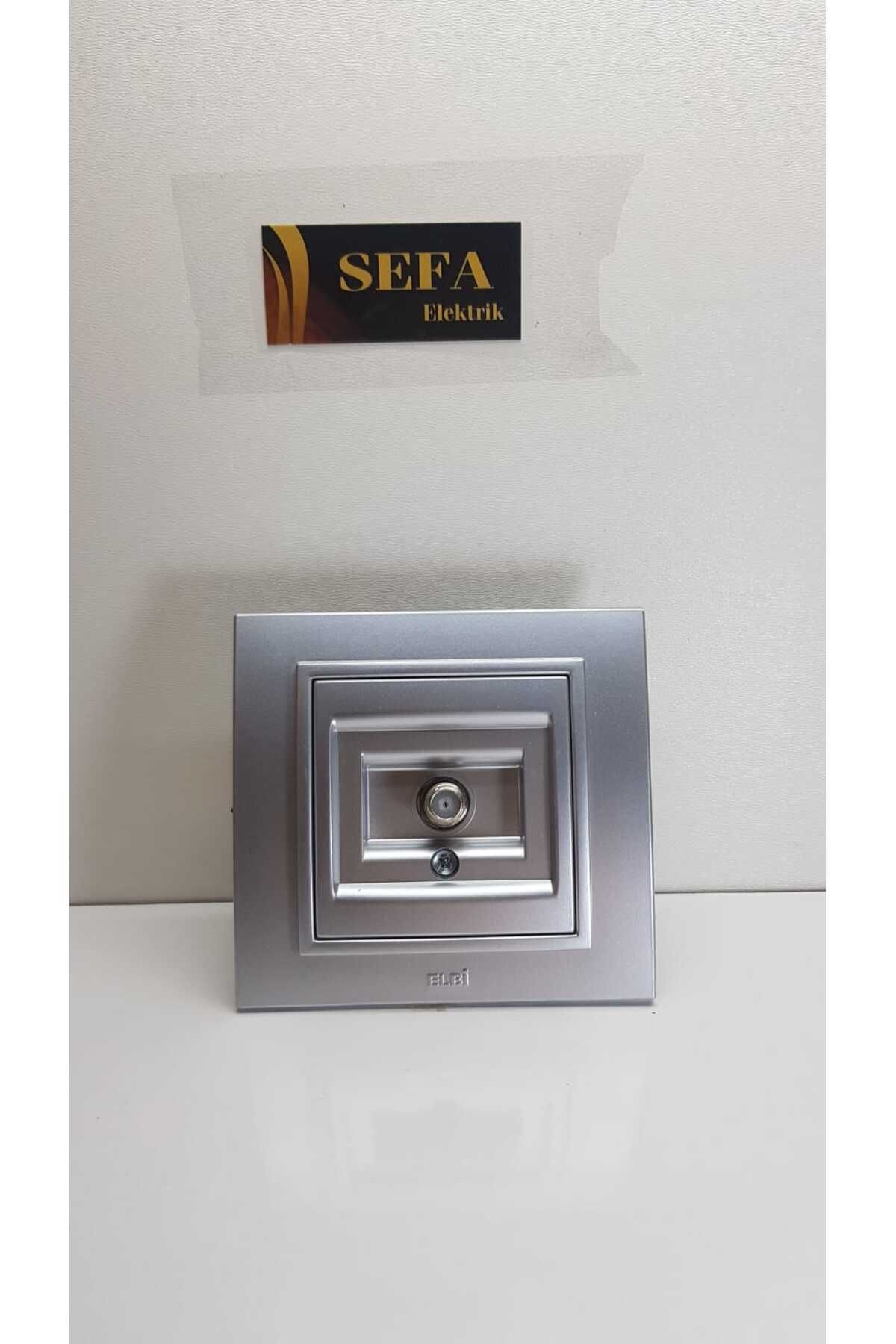 ELBİ-Silverline Series - Metalic Gray Satellite Socket (with F Connector) Elbiz Zena with Frame 1