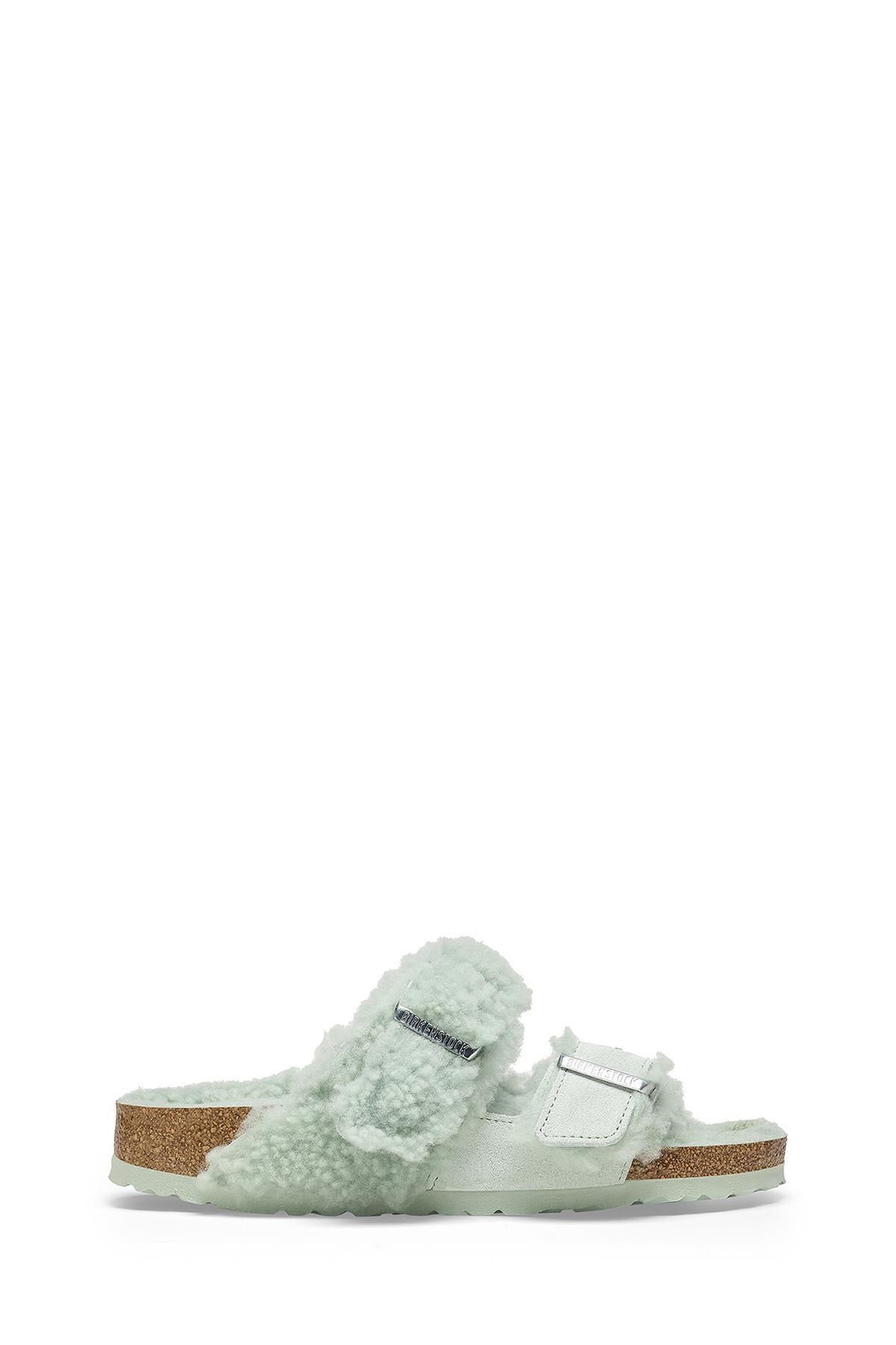 دمپایی سبز زنانه آریزونا تقسیم VL Teddy Laf Sandals 1025539 Birkenstock