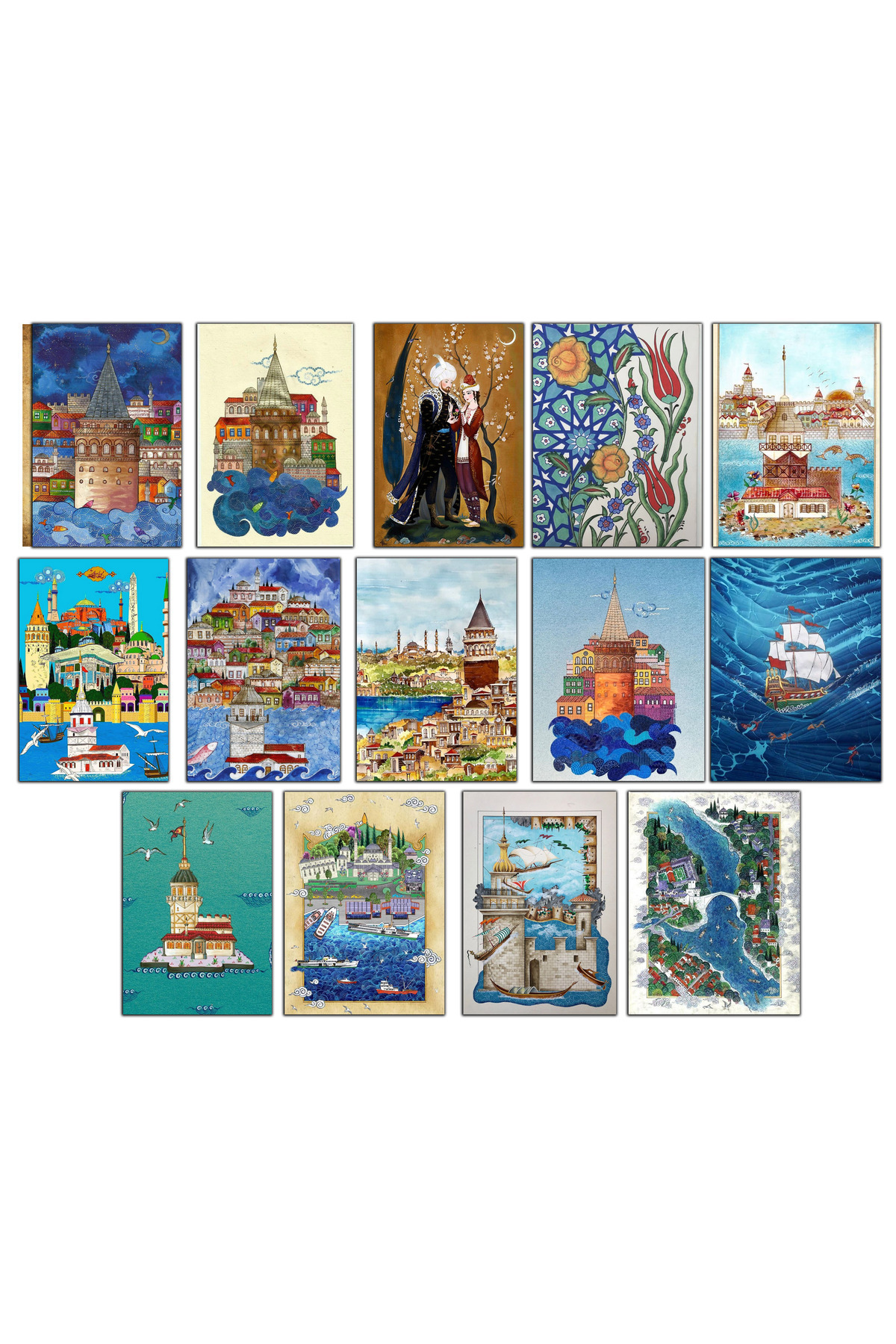 TELLGRAF Minyatür Temalı Kartpostal Seti (10x15 cm 14 Adet)