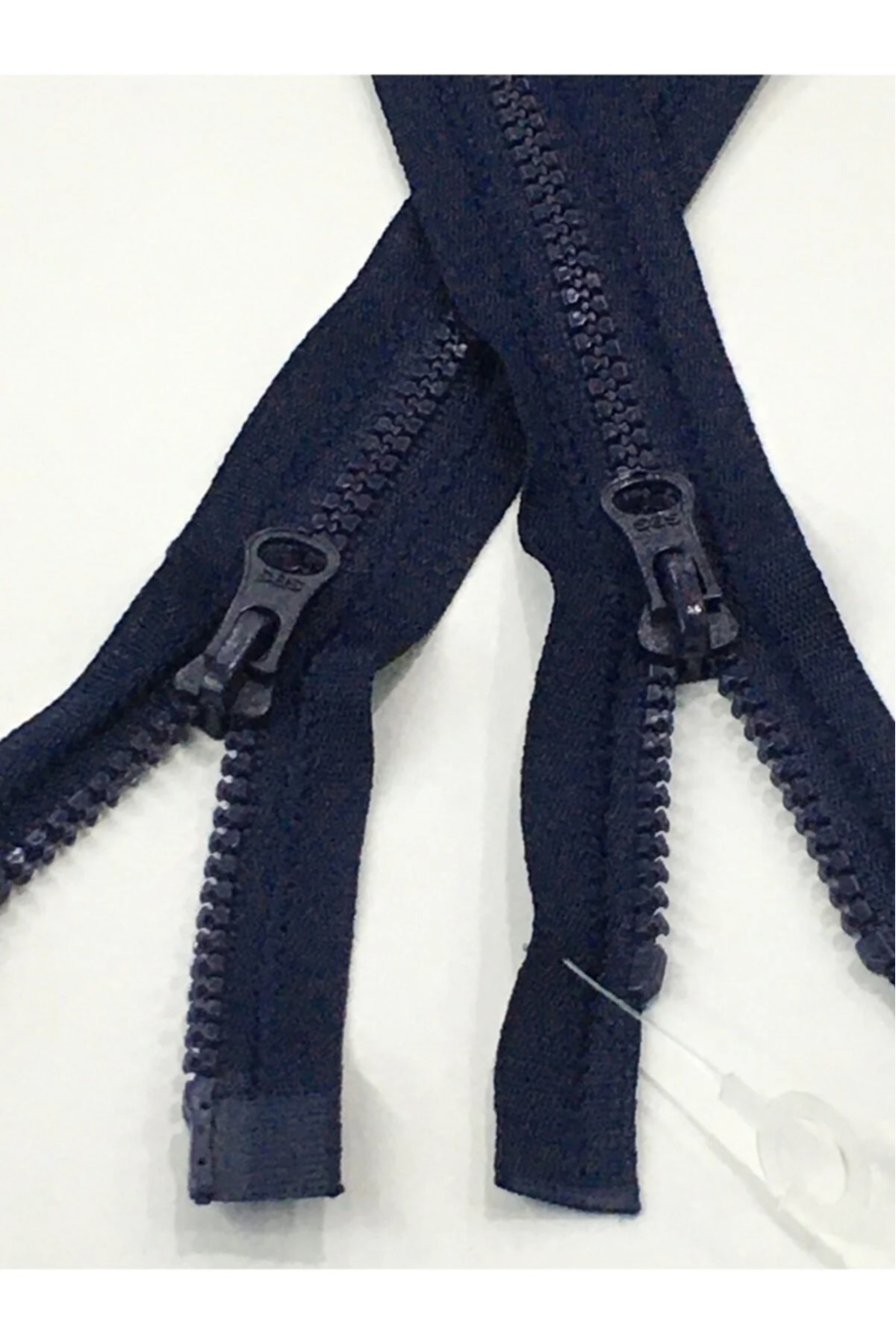 Coat Zipper Double Way 60 Cm Dark Blue Bone Teeth 1123