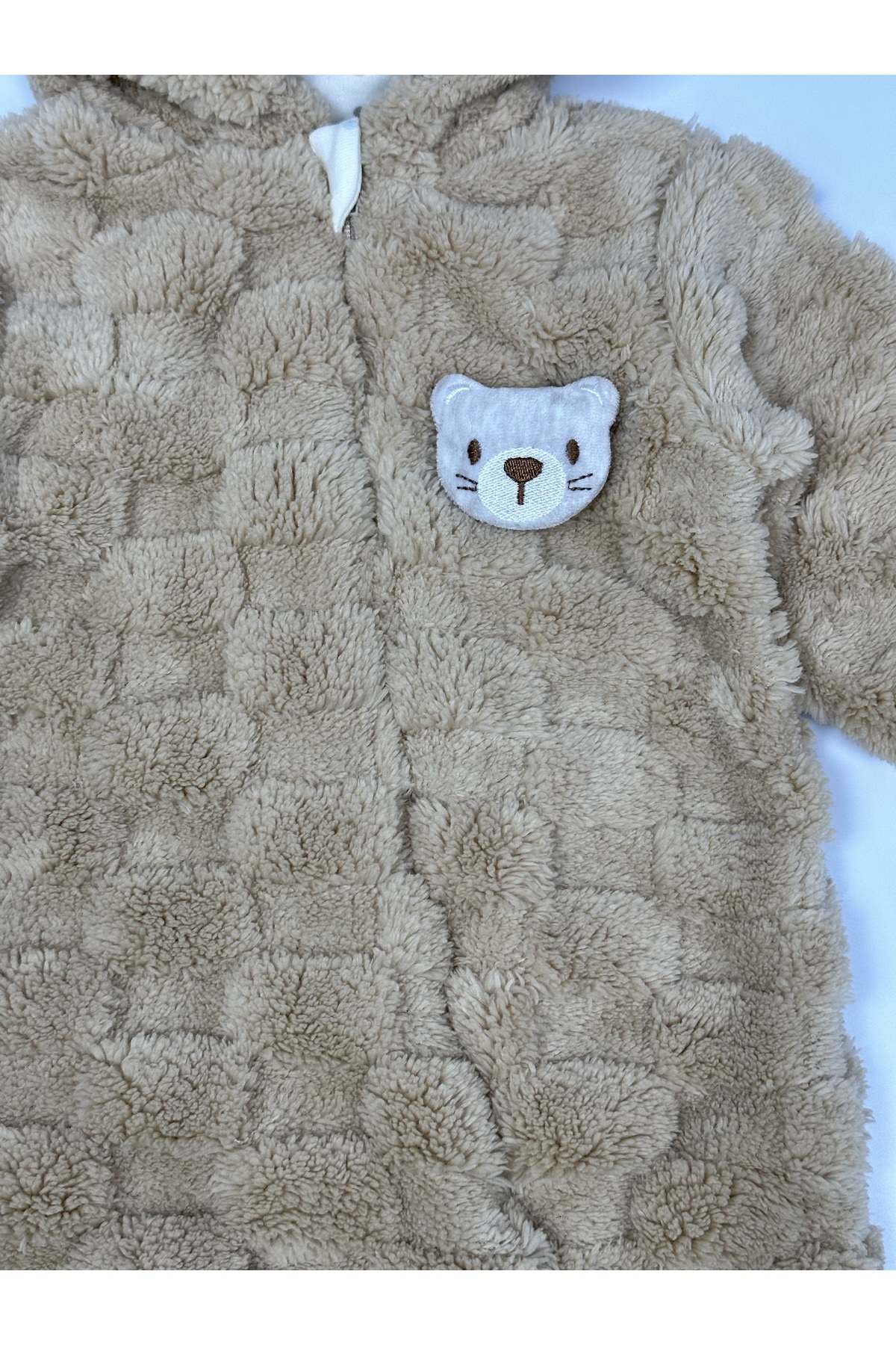 Sevnur Baby Erkek Bebek Kışlık Peluş Fermuarlı Tulum fotoğrafı 3 (önizleme)