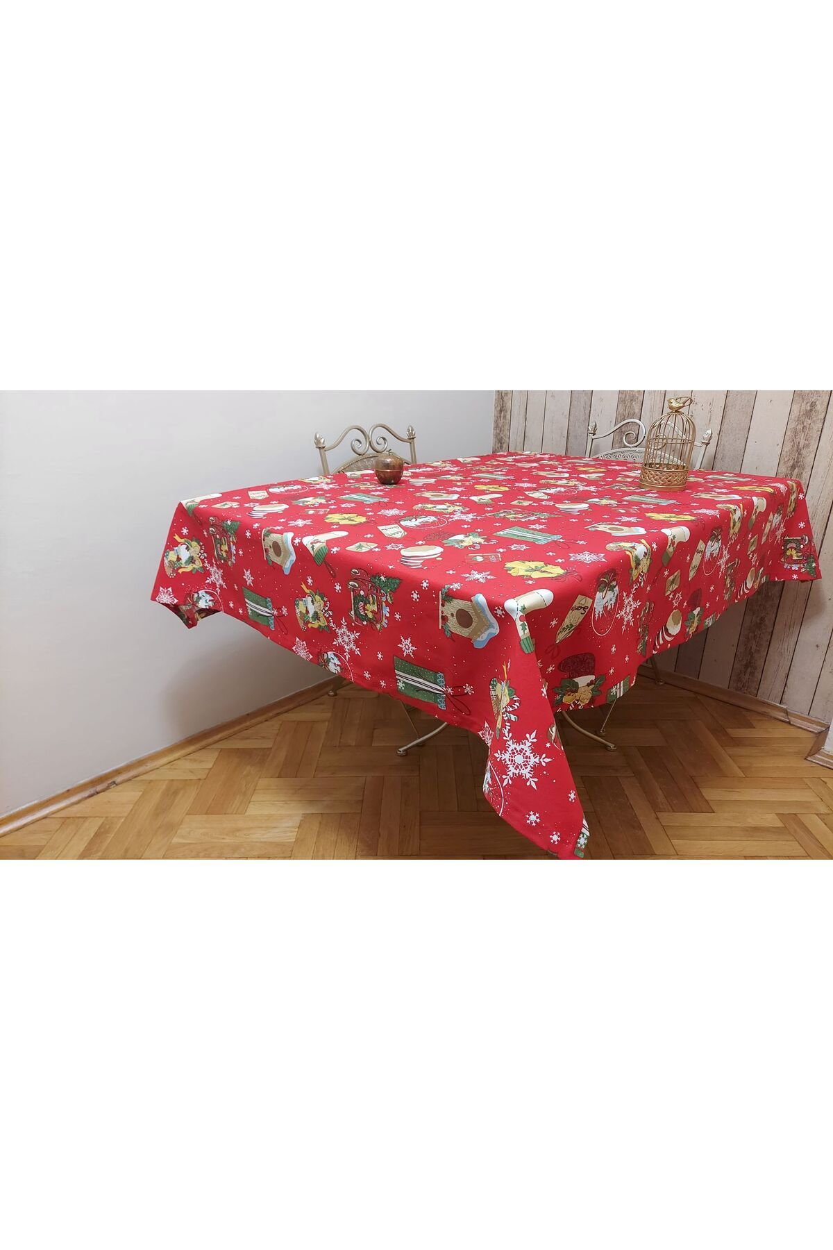 gonk-Rectangular, Christmas Patterned, Duck (Liquid Repellent, Stain Resistant) Fabric, Dining Table Cloth 6