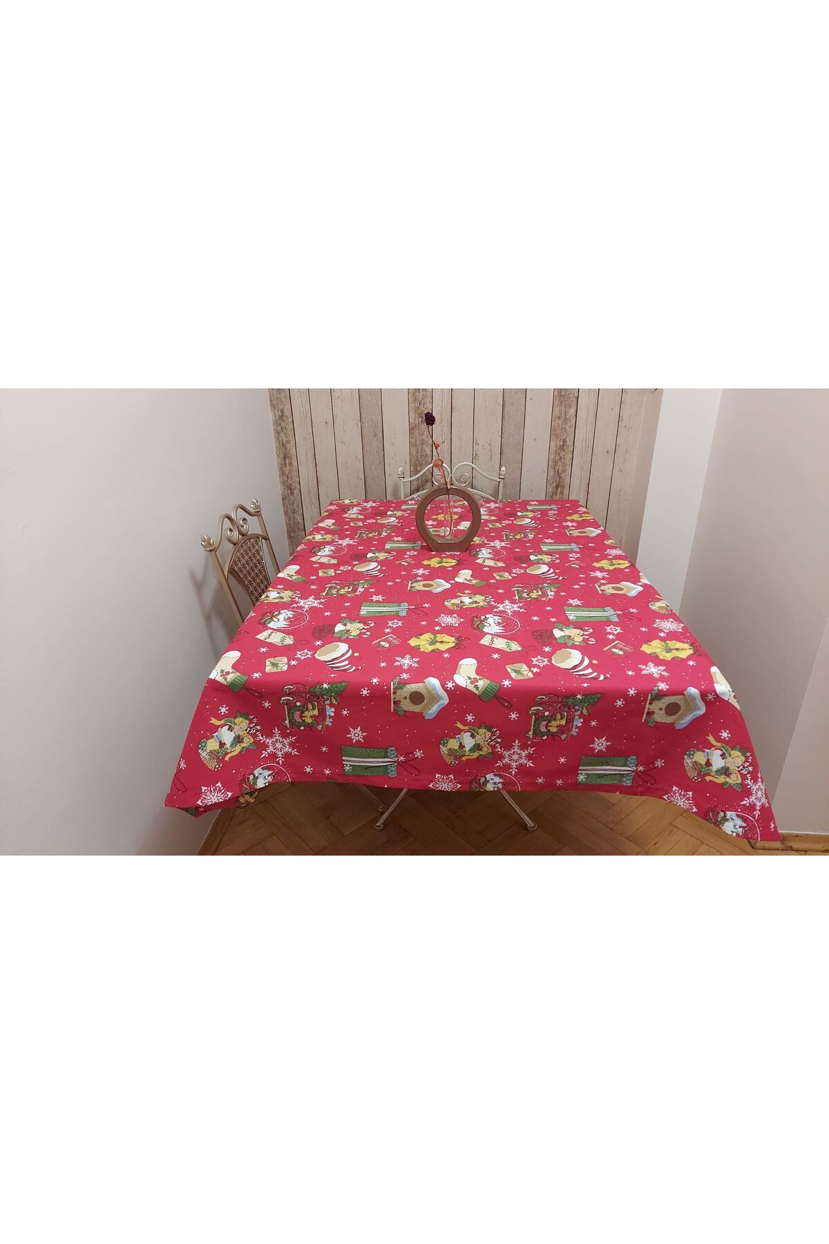 gonk-Rectangular, Christmas Patterned, Duck (Liquid Repellent, Stain Resistant) Fabric, Dining Table Cloth 3