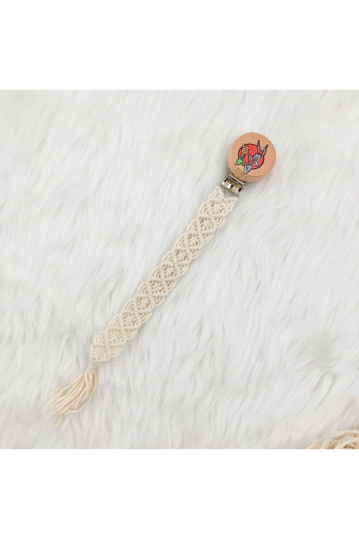 Özene Bezene-Macrame Pacifier Chain / Pacifier Strap (Rabbit 3) 1