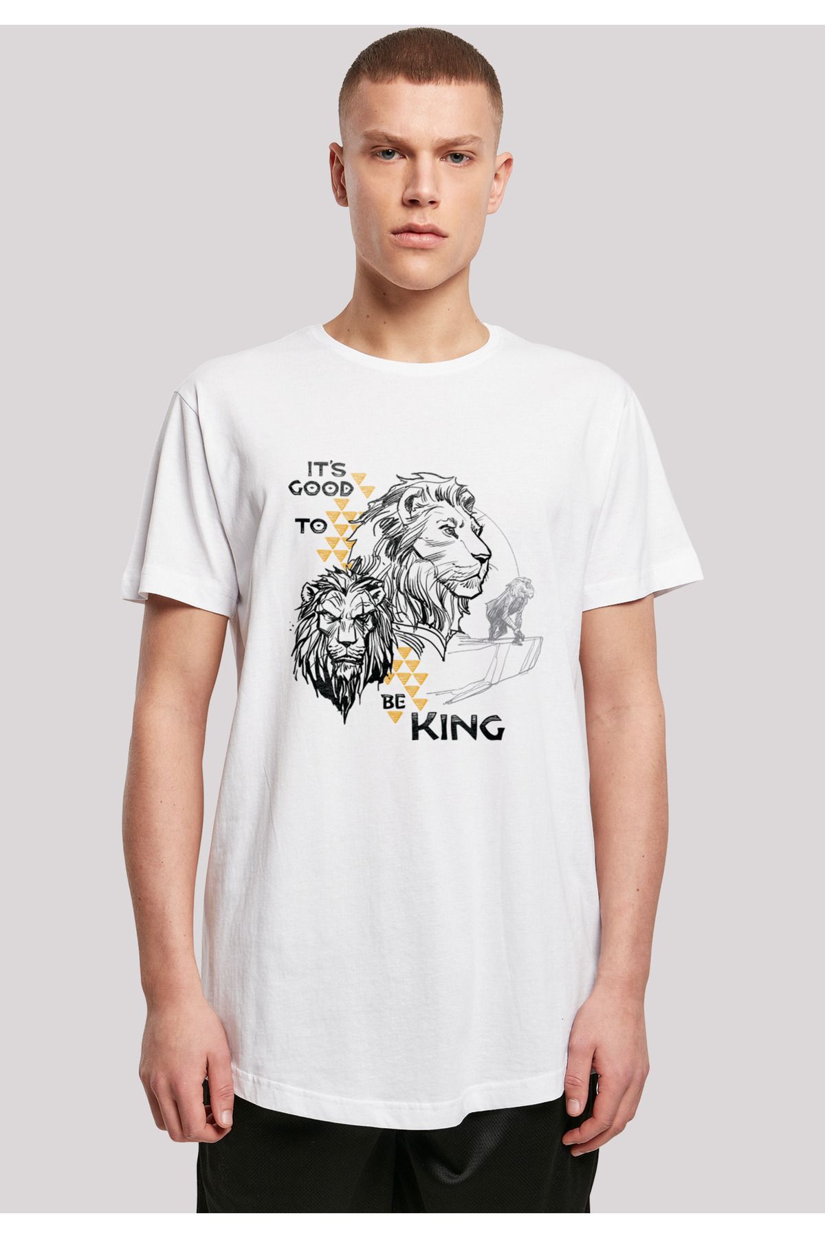 F4NT4STIC Herren Disney Der König der Löwen Film It\'s Good To Be King mit  geformtem langen T-Shirt - Trendyol