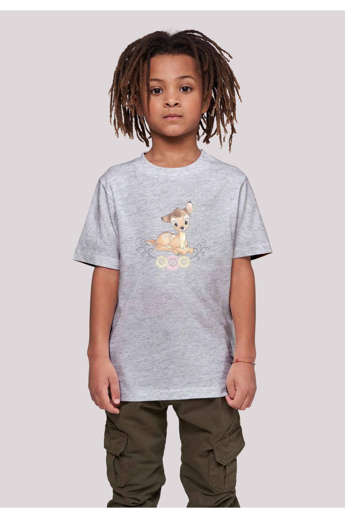 F4NT4STIC Kinder Disney Bambi Aquarell-WHT-Halsaufdruck mit Kids Basic  T-Shirt - Trendyol