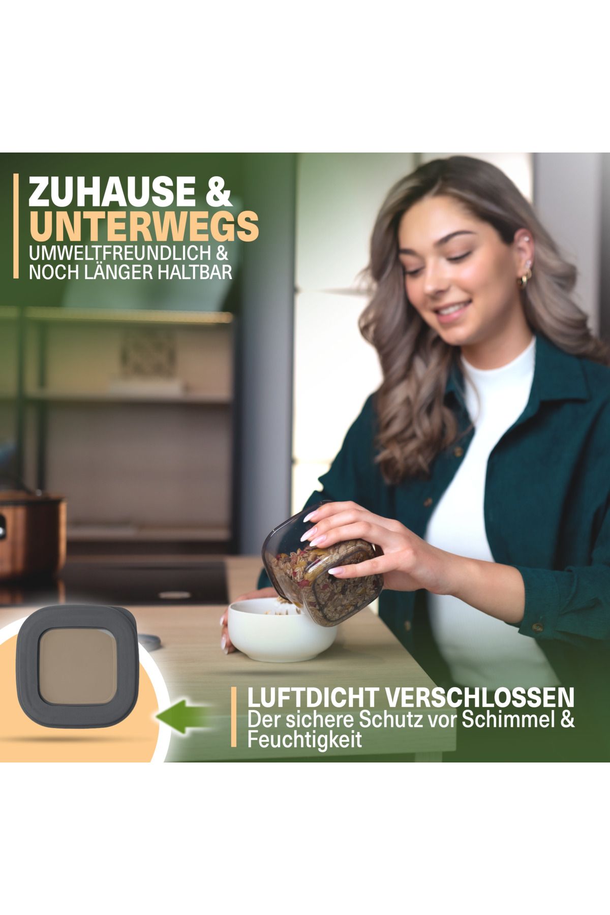 Viwares-Foly Grau luftdichte Vorratsdosen mit Deckel | 6er Vorratsbehälter Set- Klein 0,55 Liter 2