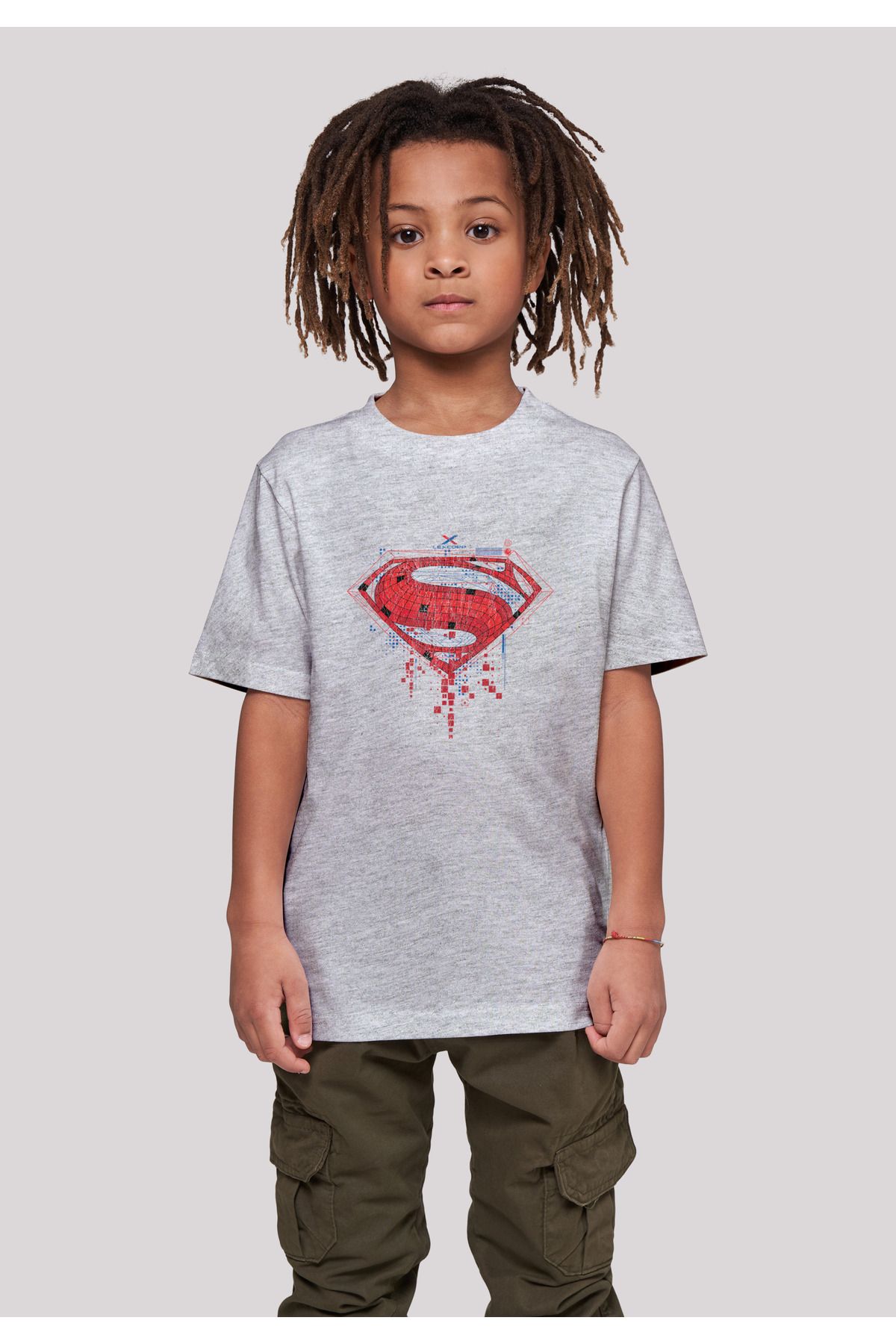 F4NT4STIC mit DC Kinder Superman Trendyol Kids Comics Basic T-Shirt Geo Logo-WHT -