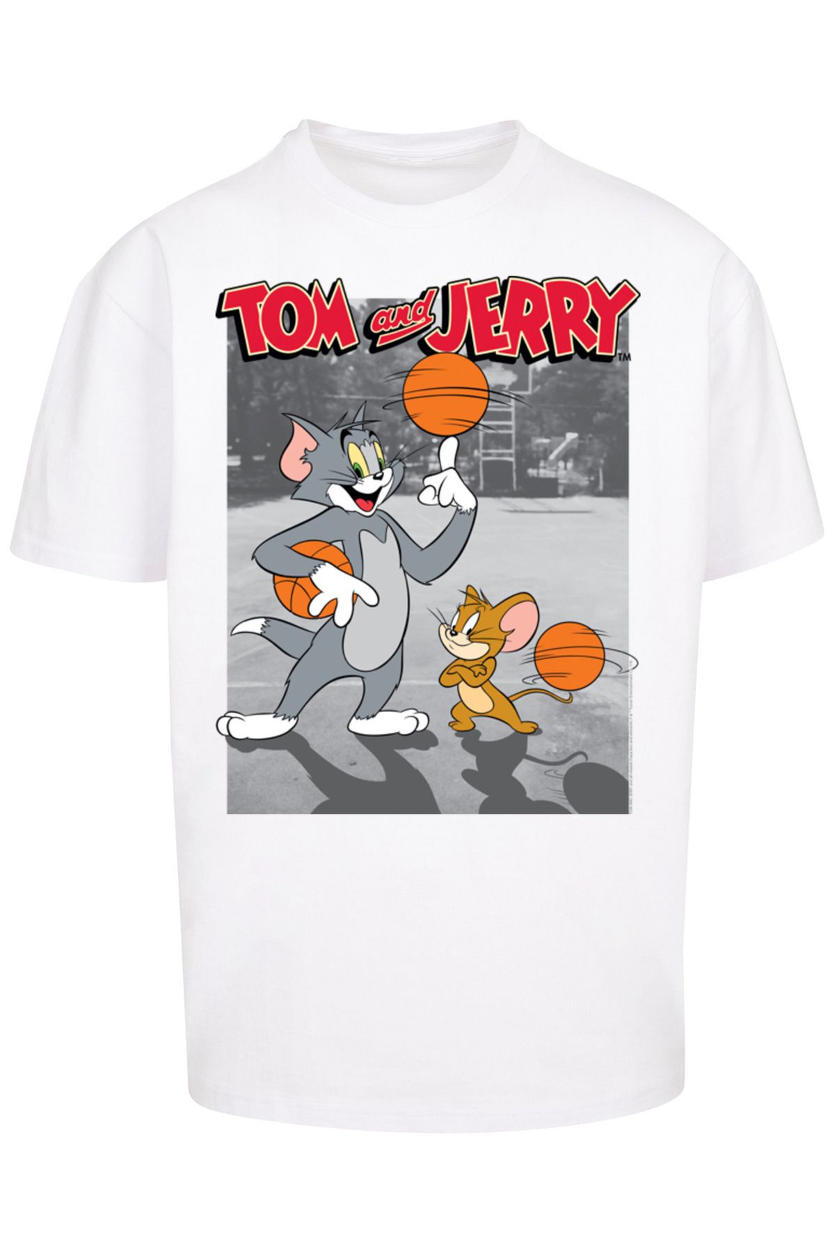 F4NT4STIC Herren Tom And Jerry Basketball Buddies mit Heavy Oversize T-Shirt  - Trendyol