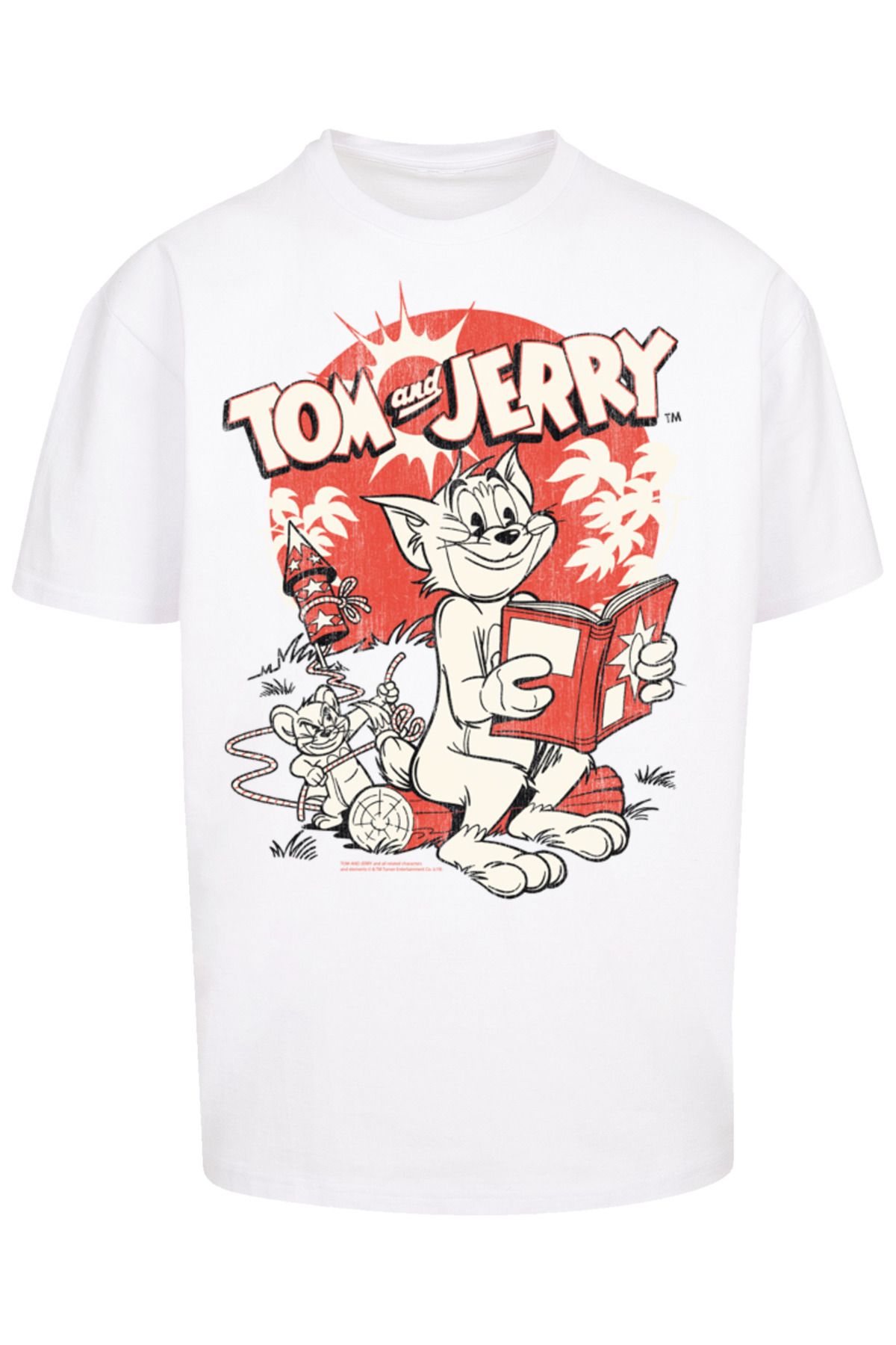 Oversize Tom - And Trendyol T-Shirt F4NT4STIC Heavy mit Rocket Herren Jerry Prank