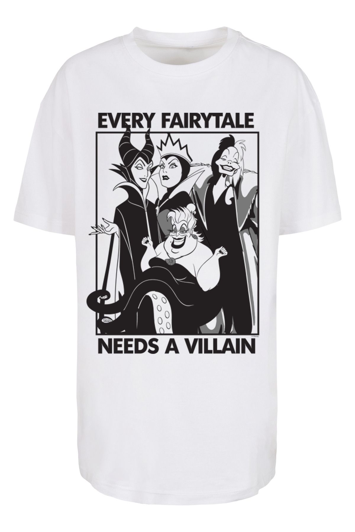 F4NT4STIC Damen Disney Every Fairy Tale Needs A Villain -WHT mit übergroßem  Boyfriend-T-Shirt für Damen - Trendyol