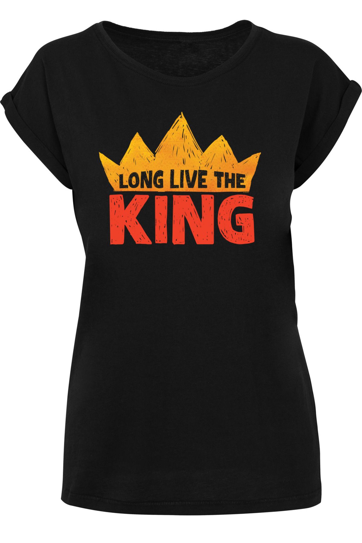 F4NT4STIC Damen Disney mit Schulterpartie verlängerter der Film Damen-T-Shirt König Lang Trendyol mit König lebe - Löwen der Der