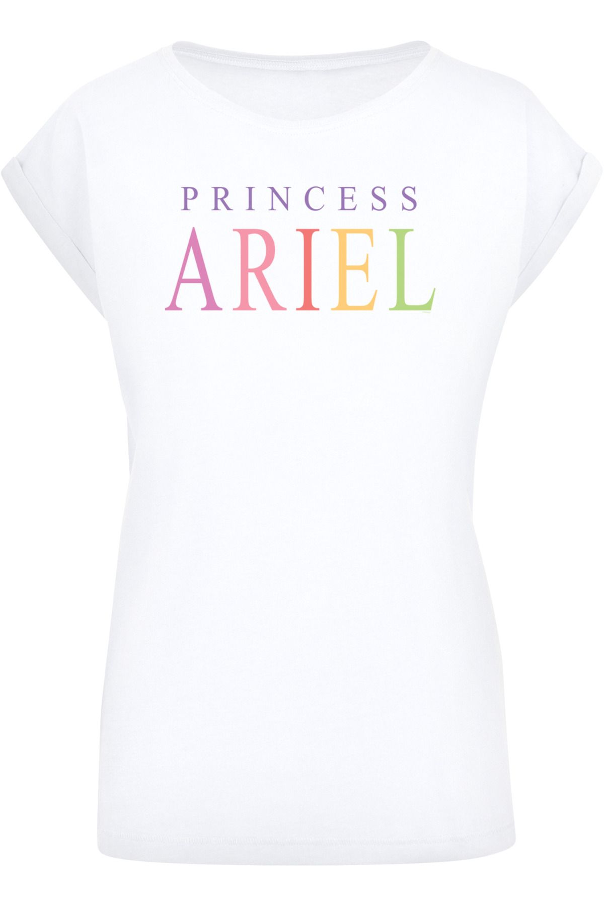 kleine mit Graphic-WHT F4NT4STIC Meerjungfrau Extended Tee Ariel Die - Damen Disney Trendyol Ladies Shoulder