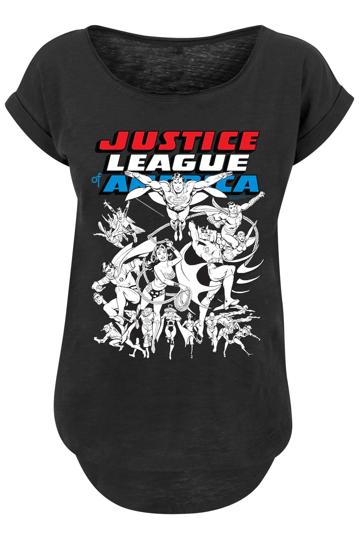 F4NT4STIC Mono-Action-Pose der Justice Trendyol League für mit langem Shirt Slub-T- für Damen Damen 
