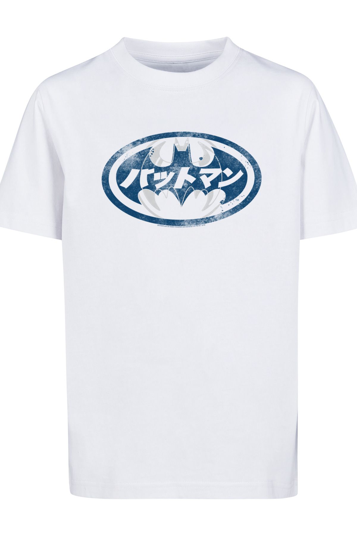 Kinder-Basic-T-Shirt Japanisches - Batman Comics Kinder DC Batman Weiß-WHT mit und Trendyol F4NT4STIC Logo
