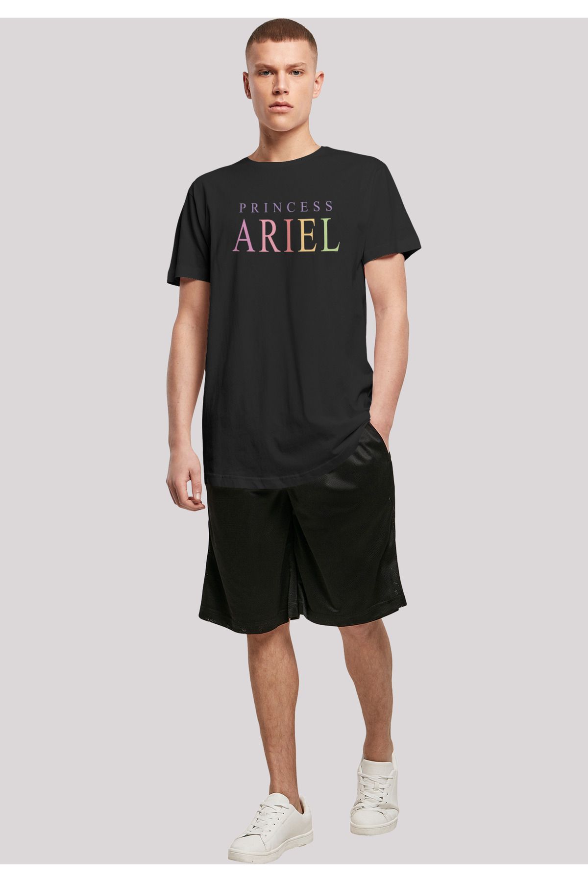 Meerjungfrau geformtem langen Herren F4NT4STIC kleine mit - T-Shirt Trendyol Die Disney Ariel Graphic-WHT
