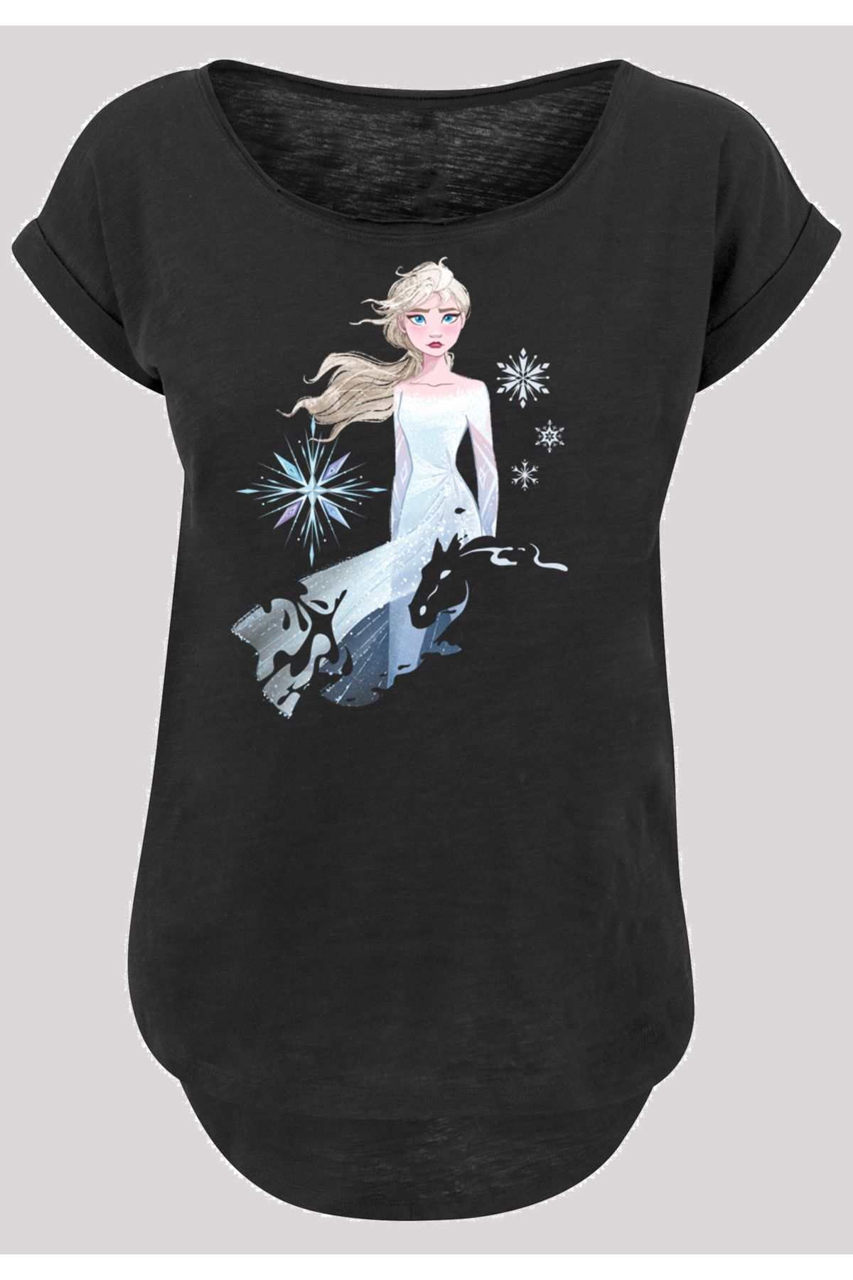 Frozen Damen Tee Slub Nokk Silhouette 2 mit Disney - Ladies Elsa Trendyol F4NT4STIC Long