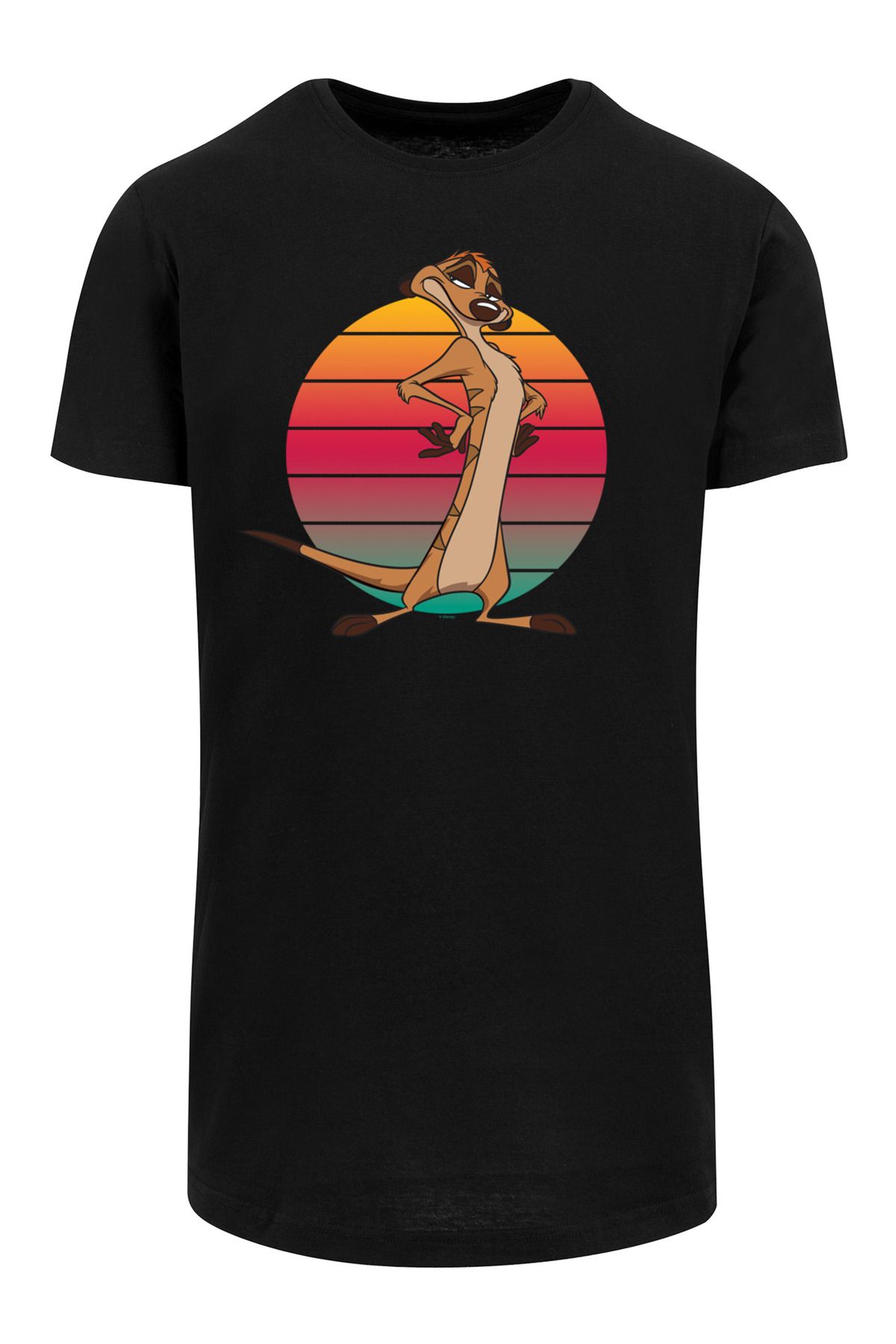 F4NT4STIC Herren Disney Der König der Löwen Timon Sunset-BLK mit geformtem  langen T-Shirt - Trendyol