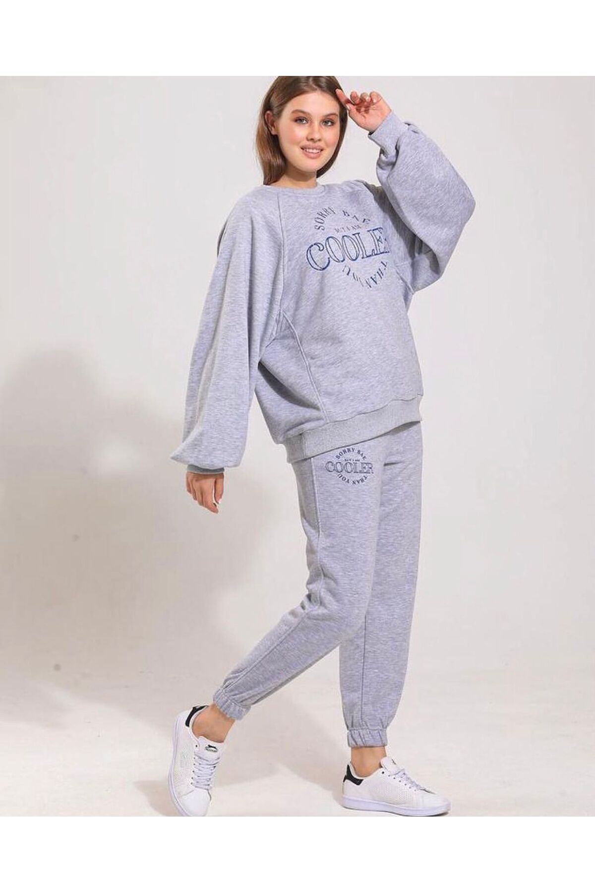 BE QUEEN PLUS SIZE SPECIAL PRODUCTION COOLER PRINTED CREW COLLAR