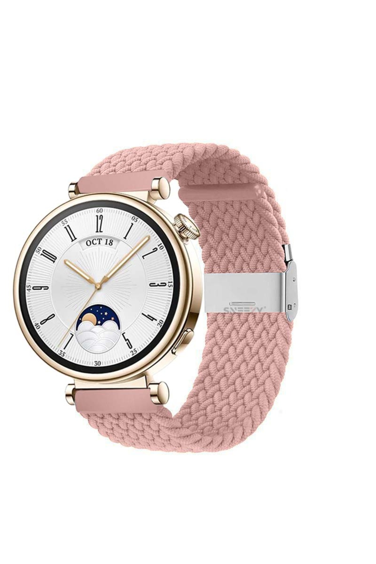 18mm Metal Clip Solo Fiberlink Mesh Cord Compatible With Huawei Watch GT 4 41mm