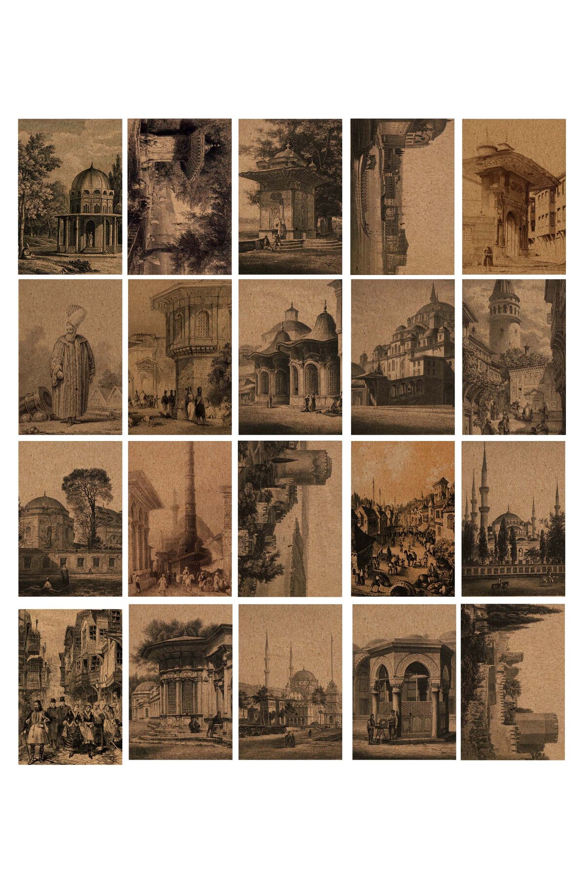 TELLGRAF Gravür Temalı Kartpostal Seti (10x15 cm 10 Adet)