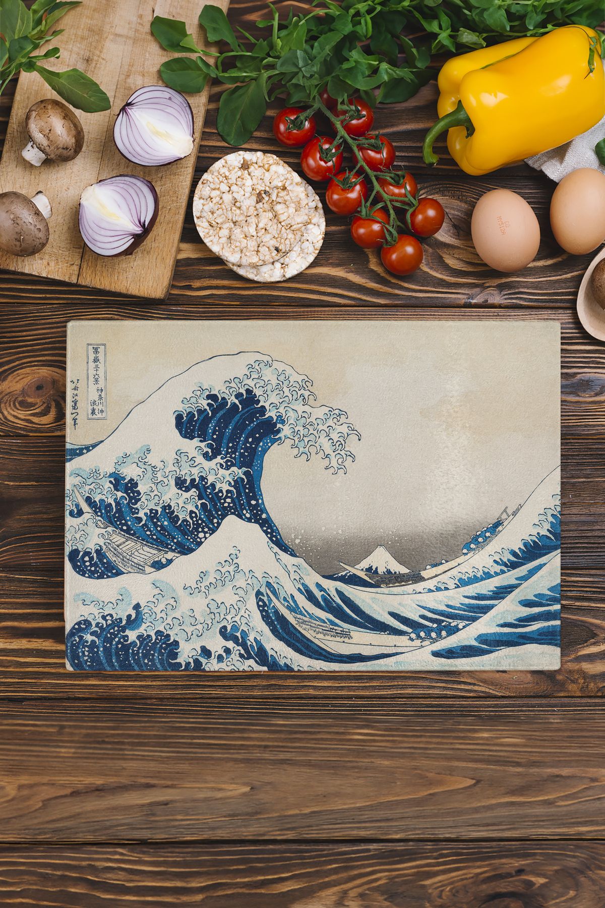 Postifull-Cutting Board, Printed on Thick and Unbreakable Glass - Hokusai Artwork Printed - 21*30cm, Chopping Board 3