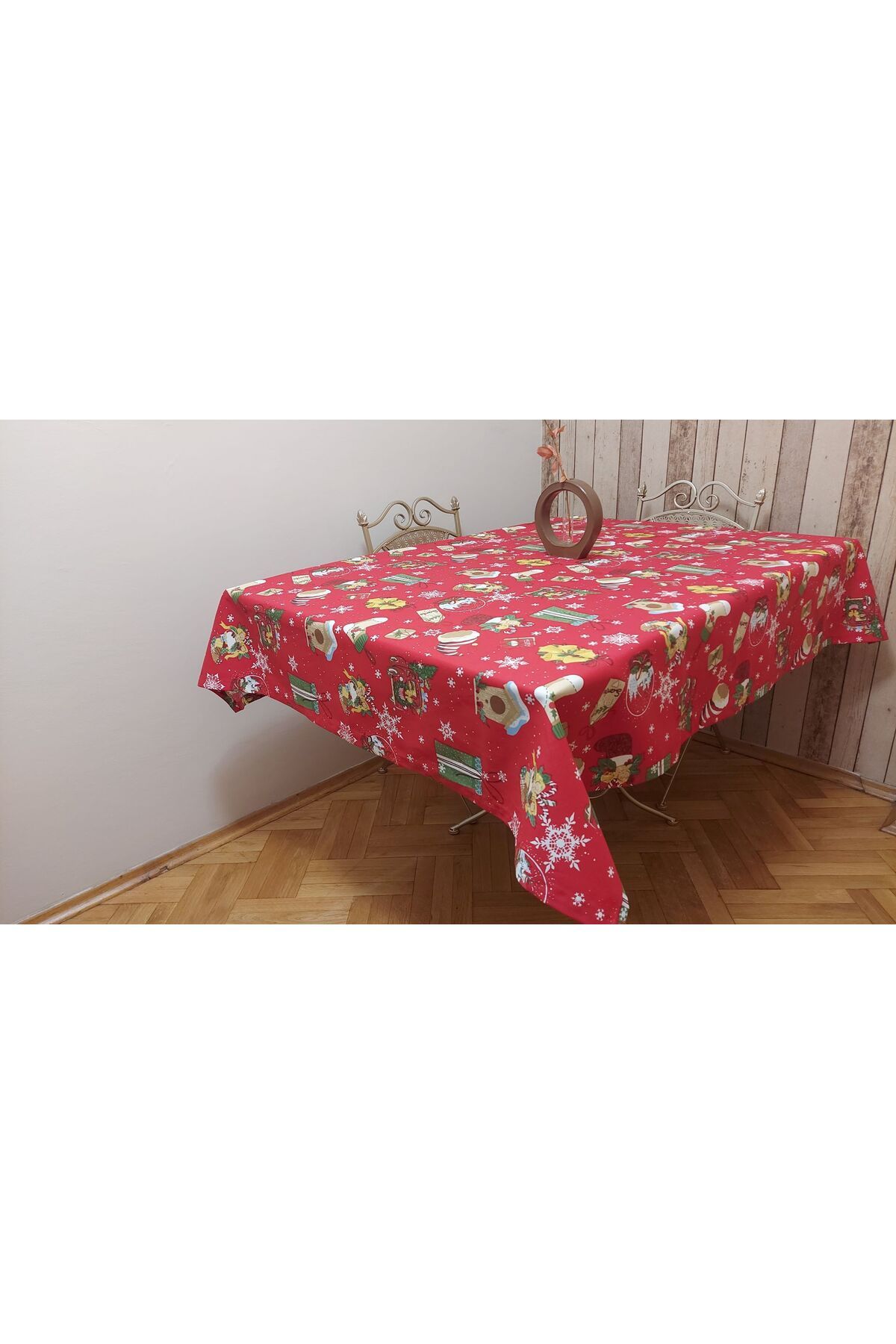 gonk-Rectangular, Christmas Patterned, Duck (Liquid Repellent, Stain Resistant) Fabric, Dining Table Cloth 4