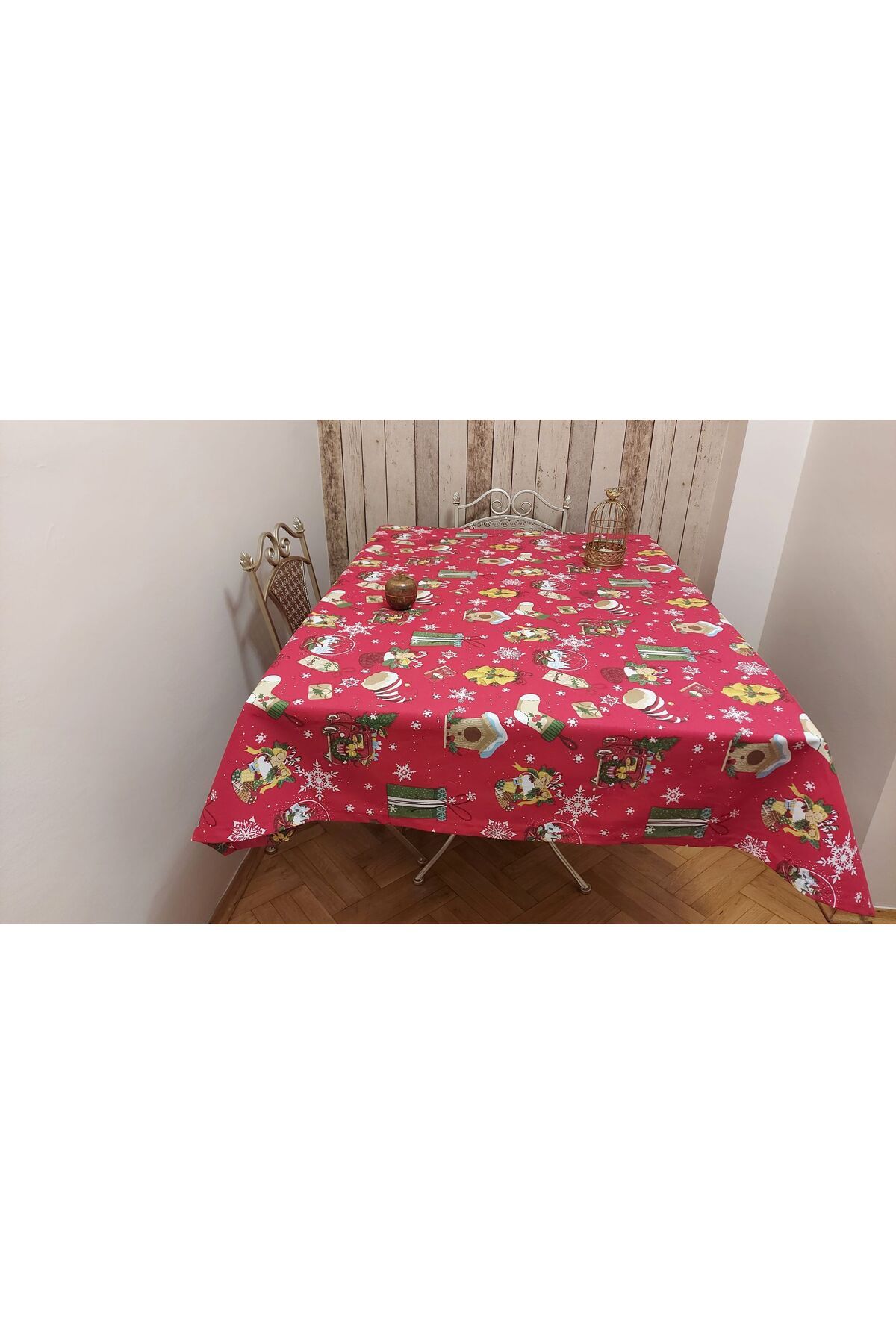 gonk-Rectangular, Christmas Patterned, Duck (Liquid Repellent, Stain Resistant) Fabric, Dining Table Cloth 5