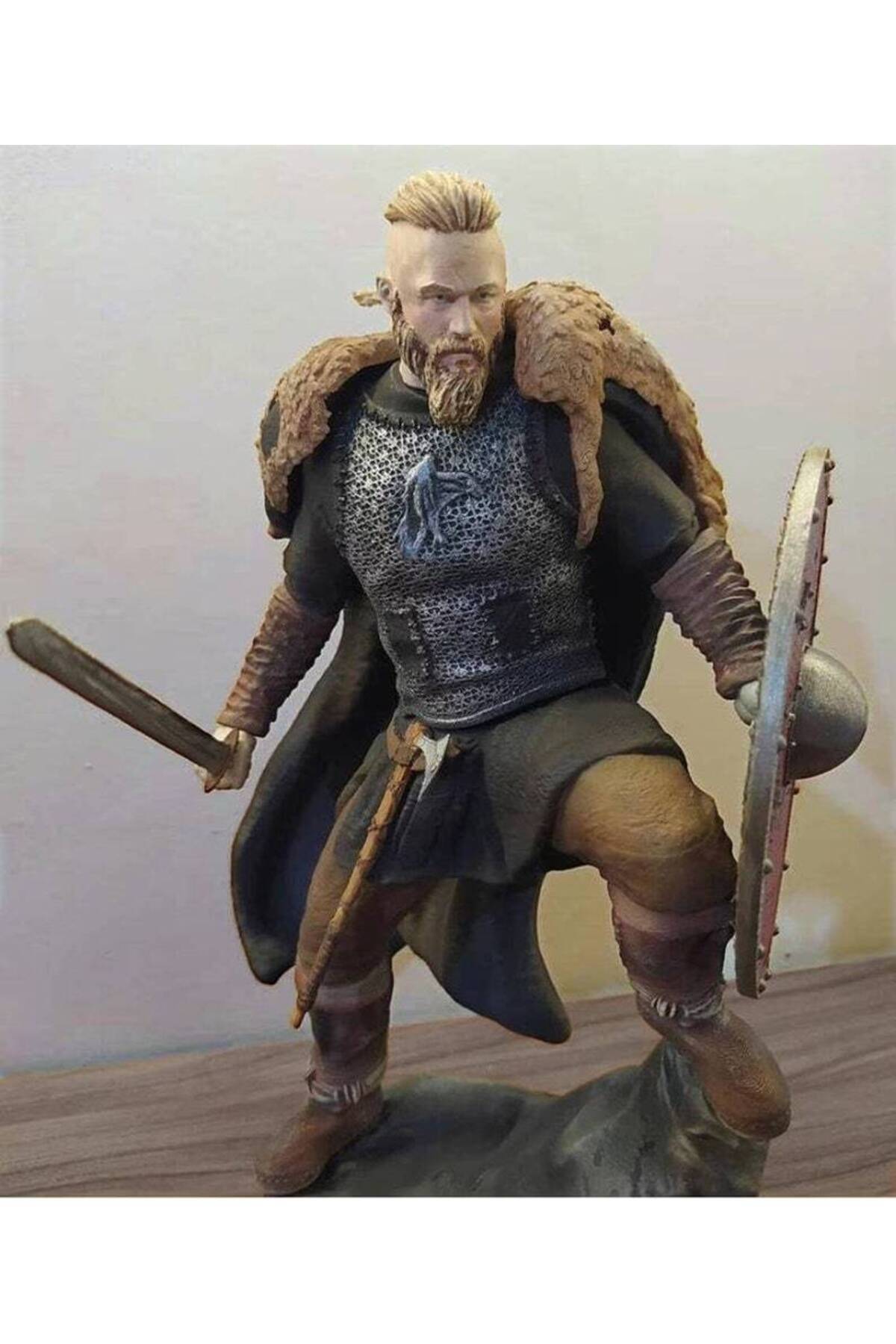 TuransoyCraft Viking Ragnar Lothbrok Figür Viking Ragnar Obje 25CM